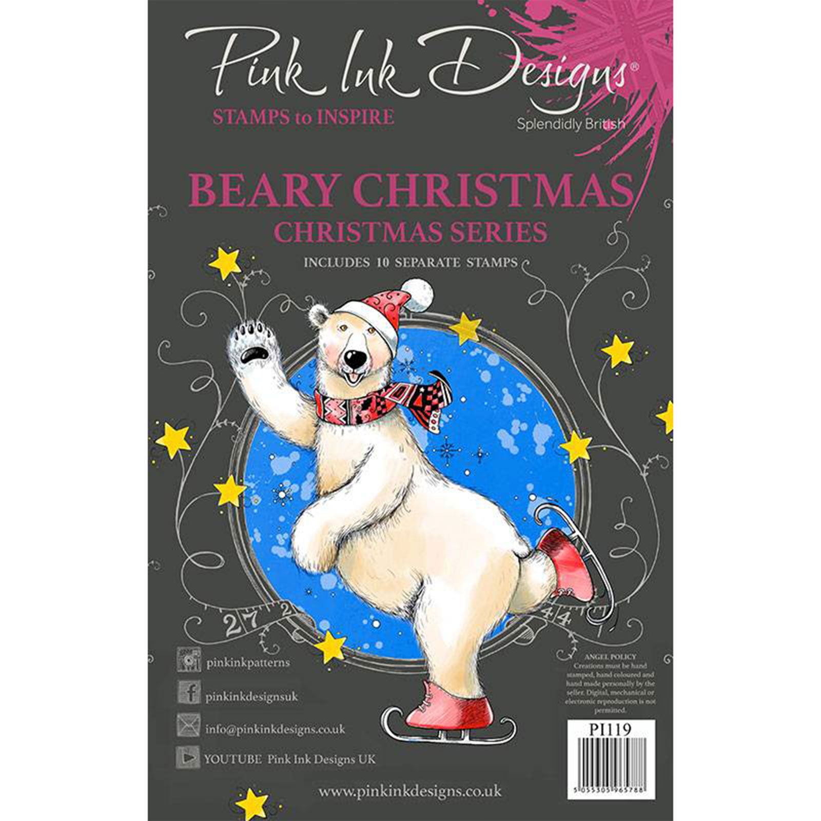 Pink Ink Designs • Clear stamp Beary christmas