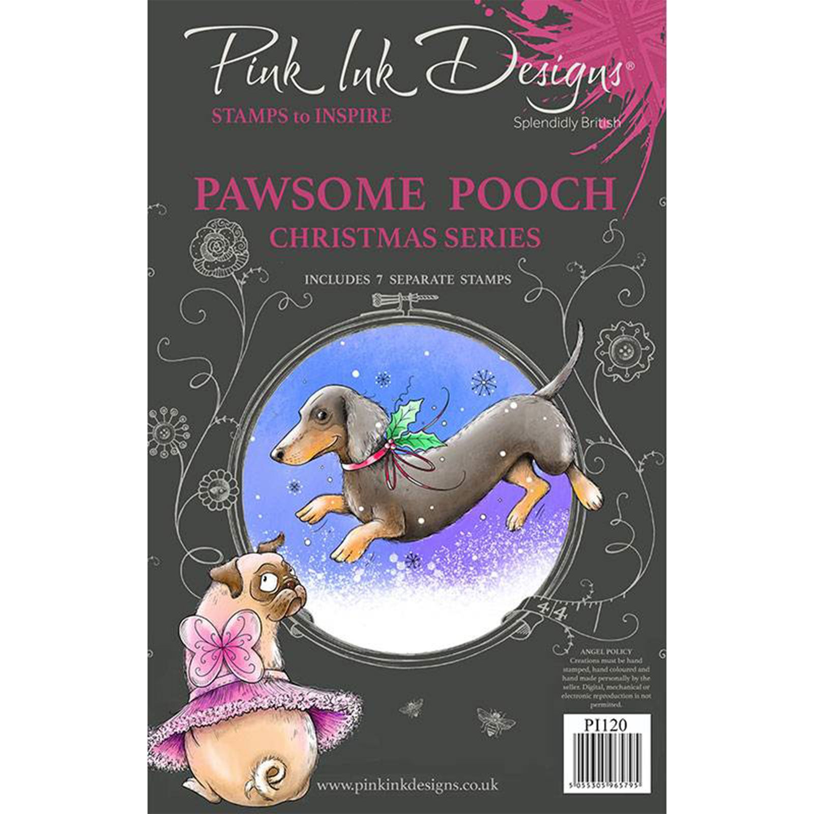 Pink Ink Designs • Tampon transparent Pawsome pooch