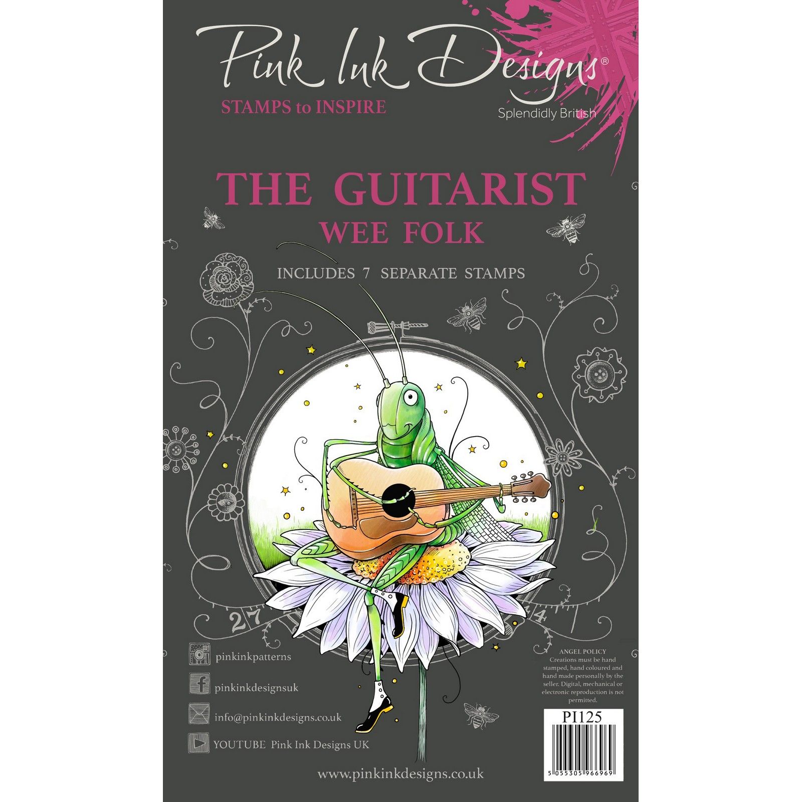 Pink Ink Designs • Wee folk Silikonstempel set The guitarist  