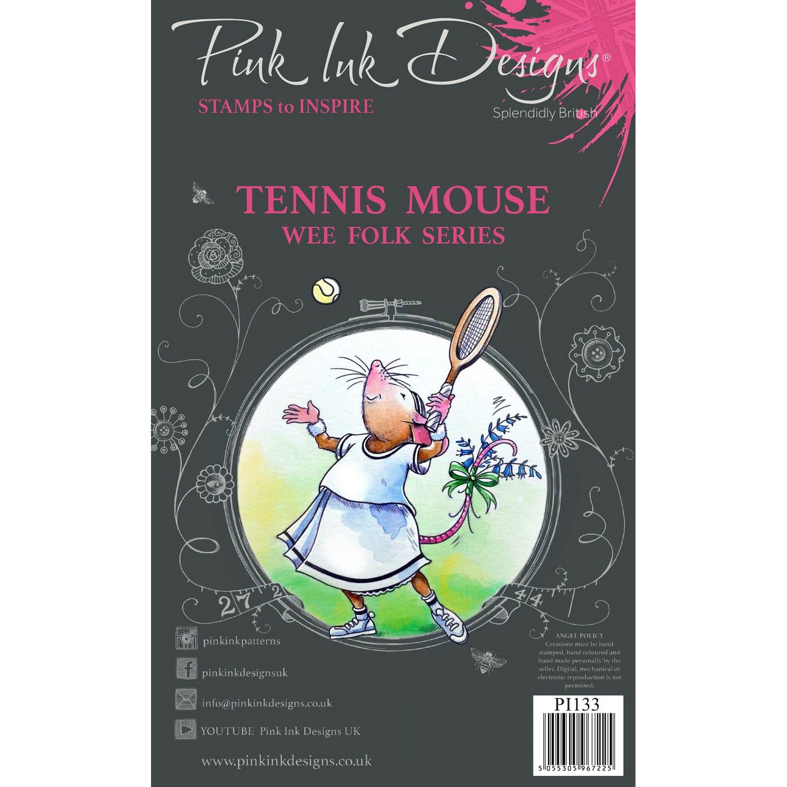 Pink Ink Designs • Clear stamp set Tennis mouse