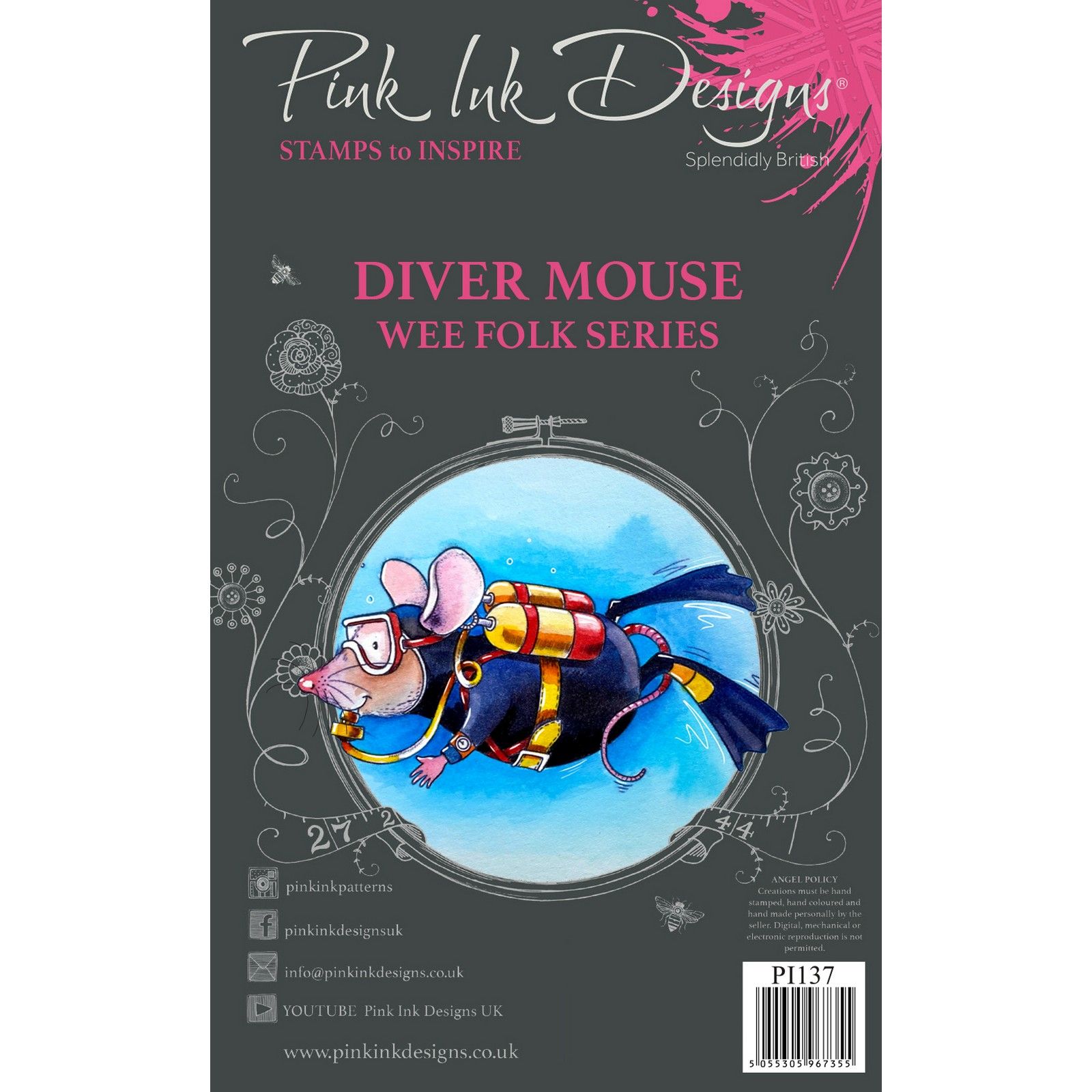 Pink Ink Designs • Conjunto de sello transparente Diver mouse