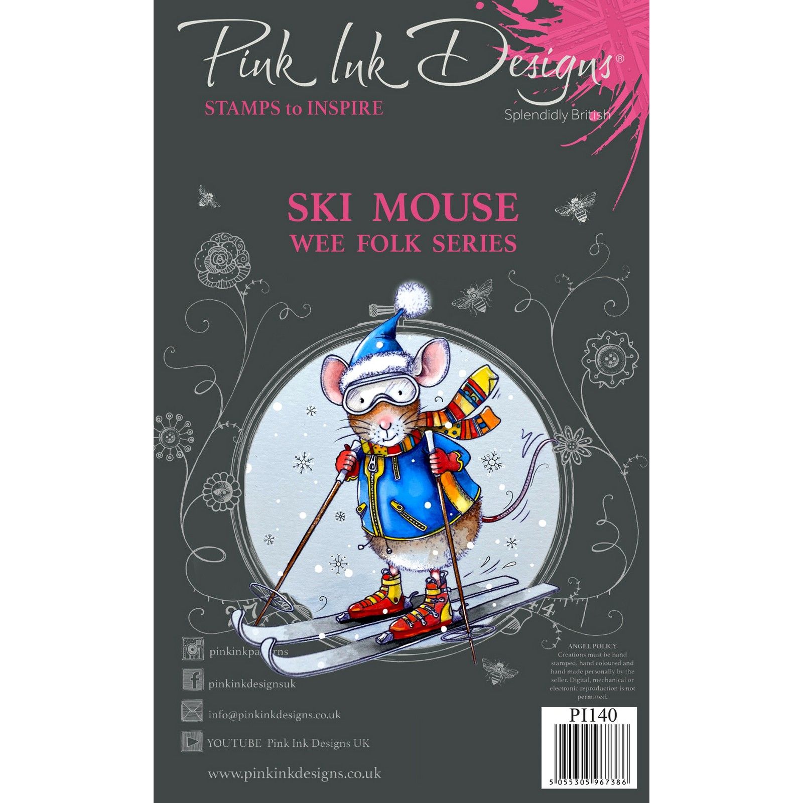 Pink Ink Designs • Tampon transparent set Ski mouse