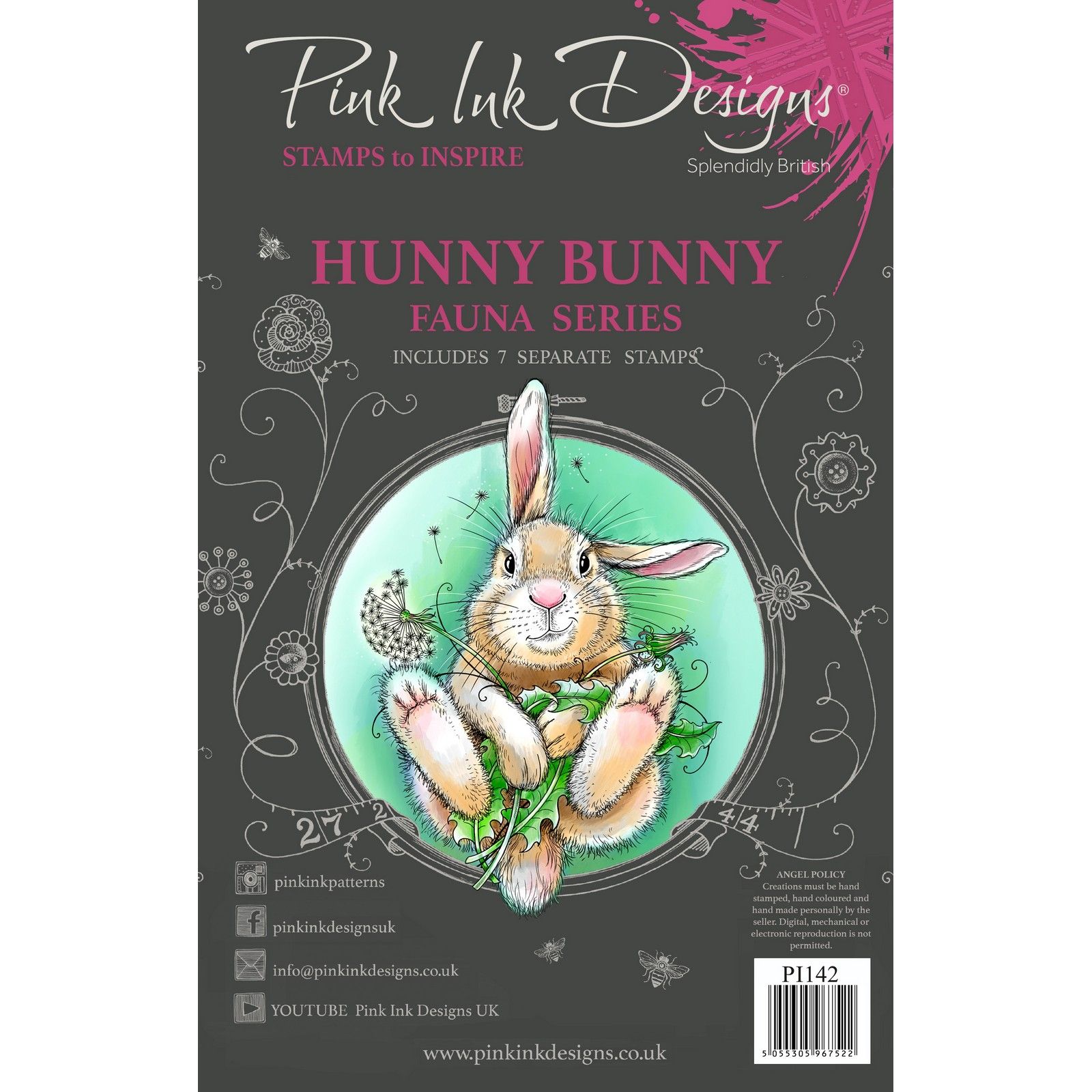 Pink Ink Designs • Fauna Series Clear Stamp Set Hunny Bunny