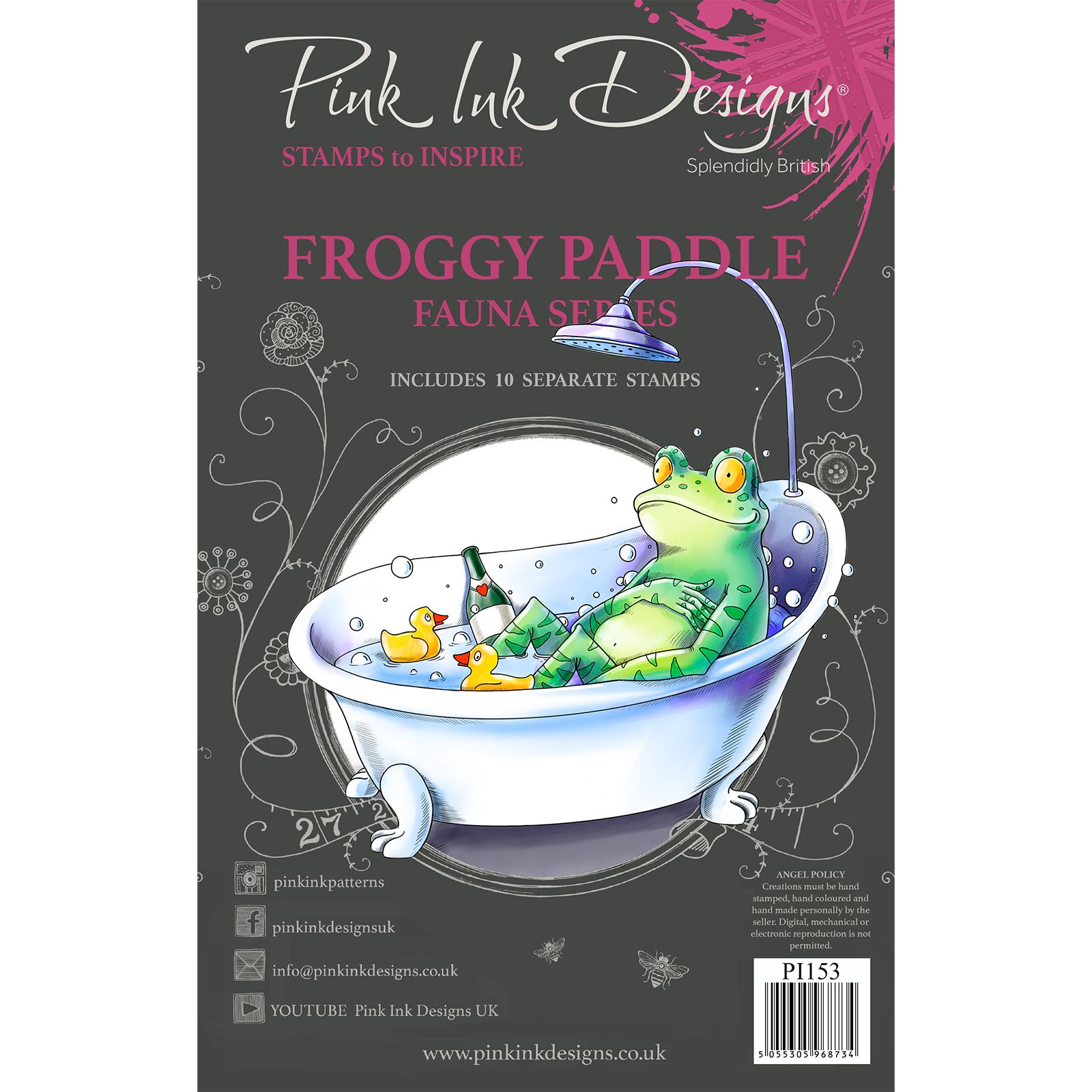 Pink Ink Designs • Clear stamp set Froggy paddle