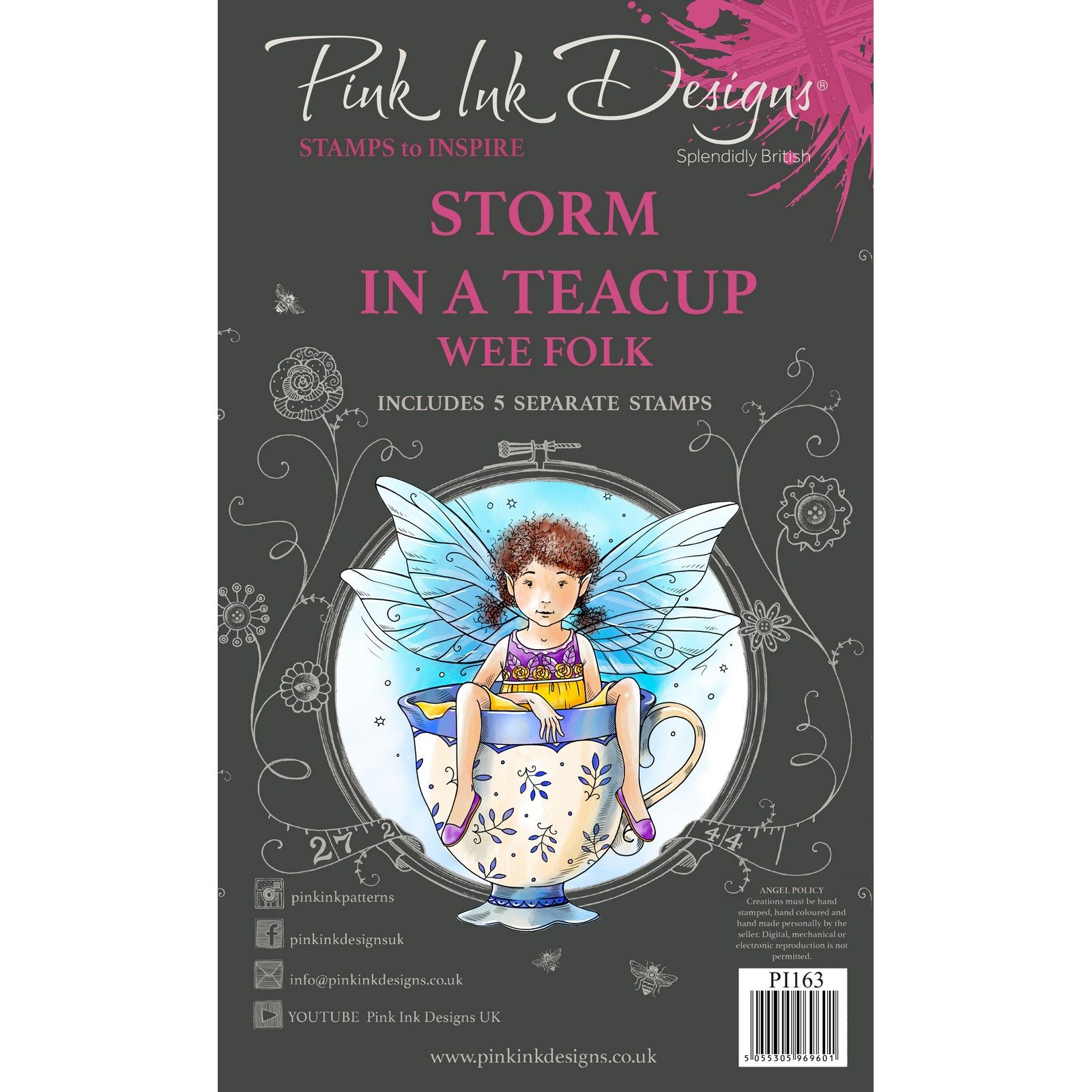 Pink Ink Designs • Clear stempel set Storm in een theekopje A6