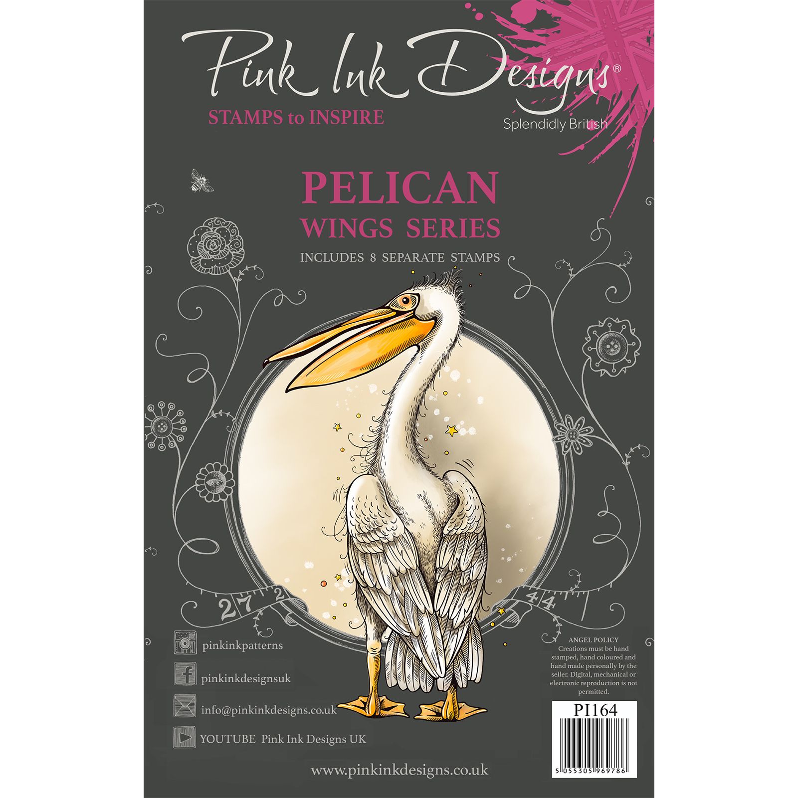 Pink Ink Designs • Clear Stamp Set Pelican 15,2x20,8cm