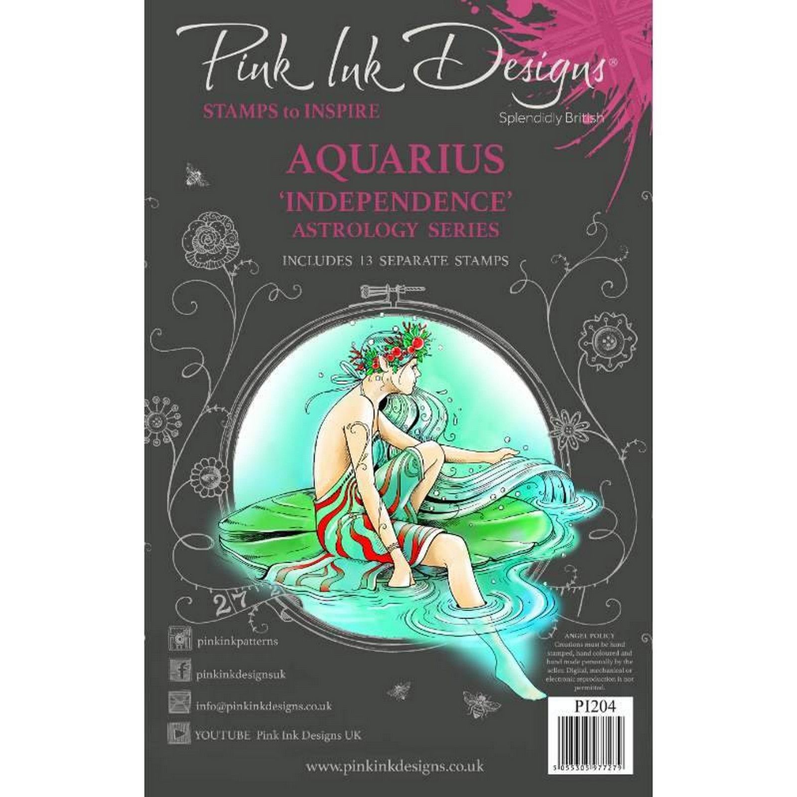 Pink Ink Designs • Astrology Series Clear Stamp Set Aquarius Independence