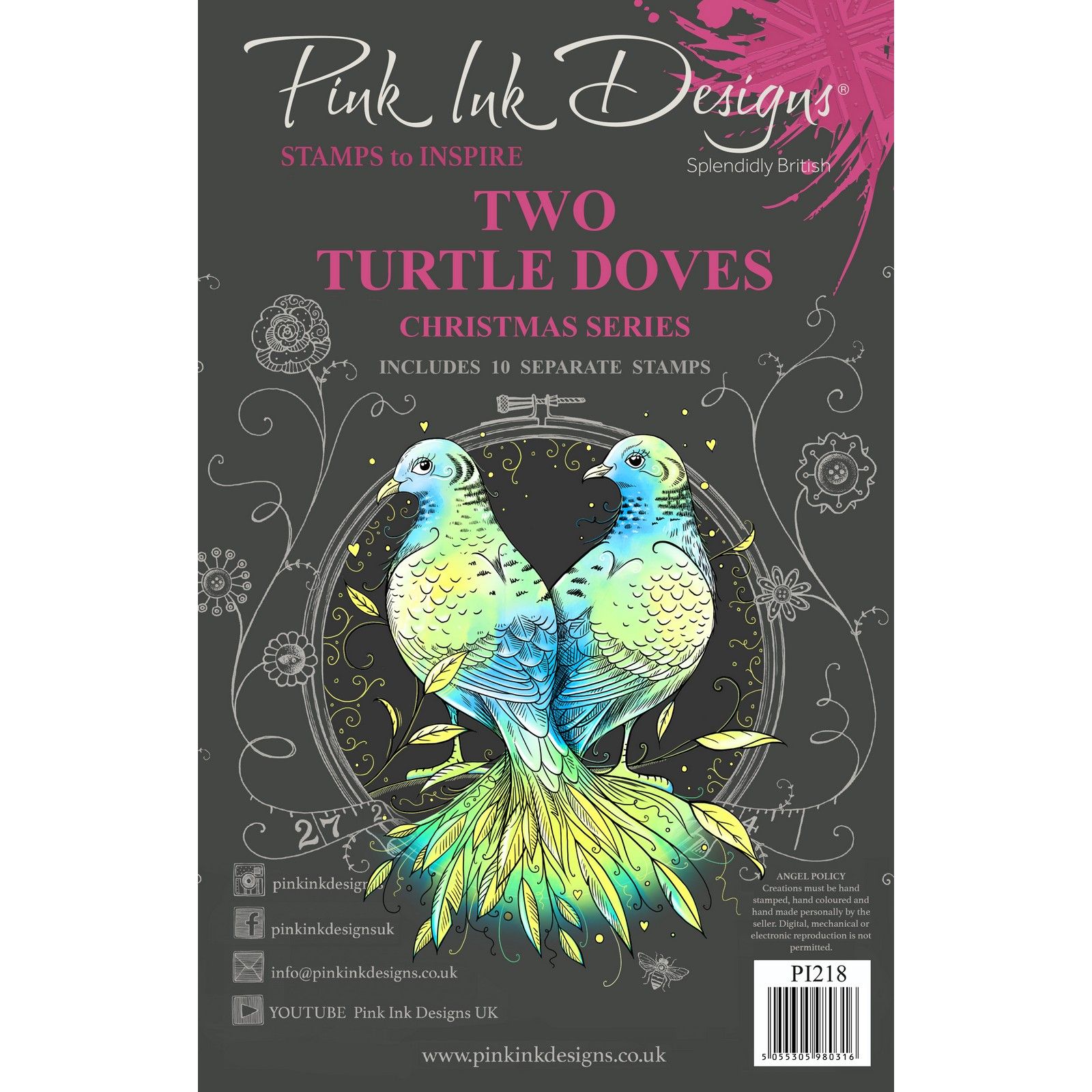 Pink Ink Designs • Christmas Series Silikonstempeln Two Turtle Doves