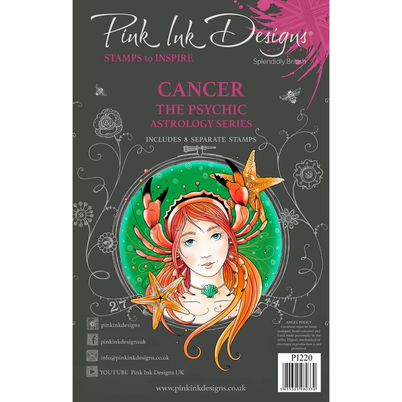 Pink Ink Designs • Astrology Series Tampons Transparents Cancer The Psychic