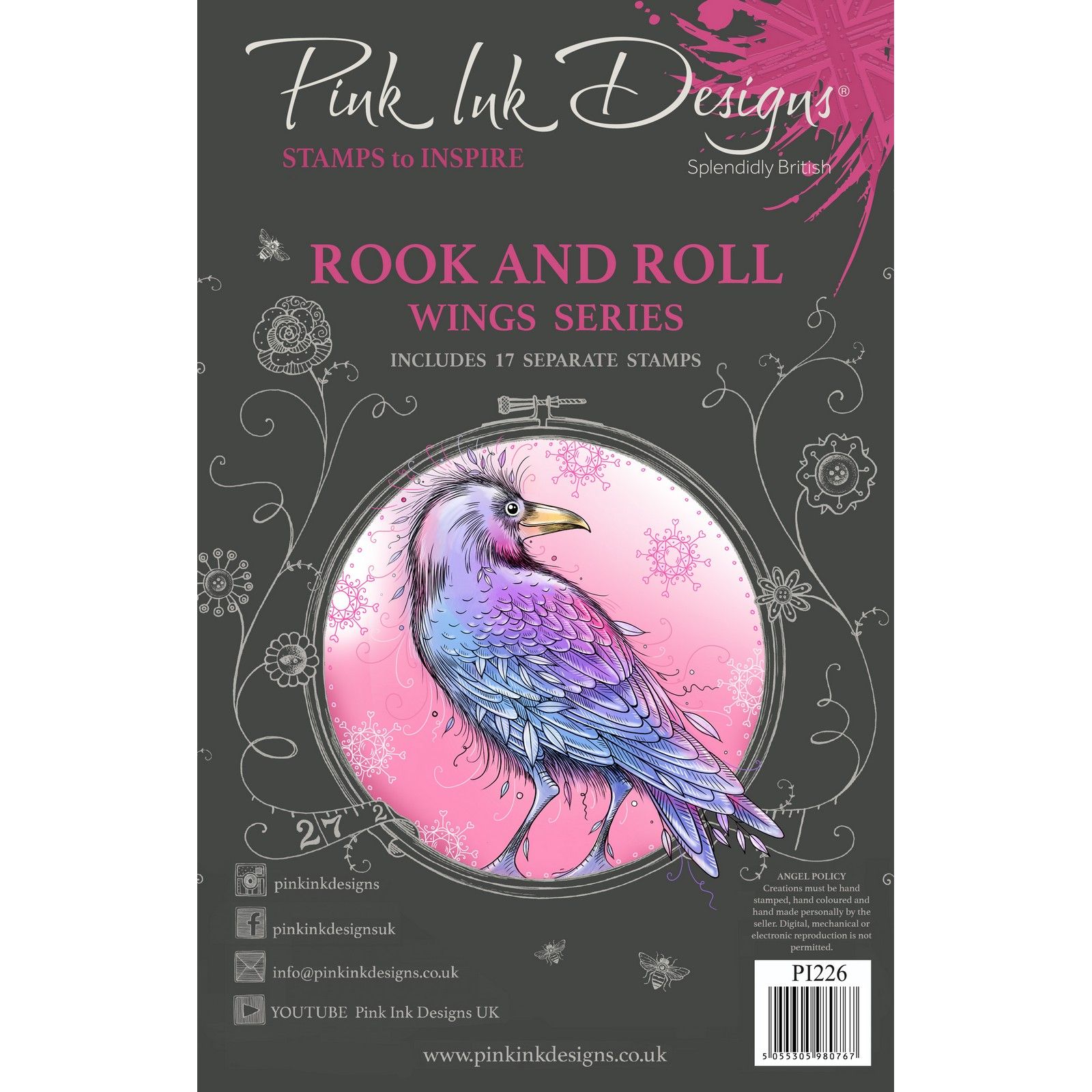 Pink Ink Designs • Wings Series Clear Stamp Set Rook & Roll