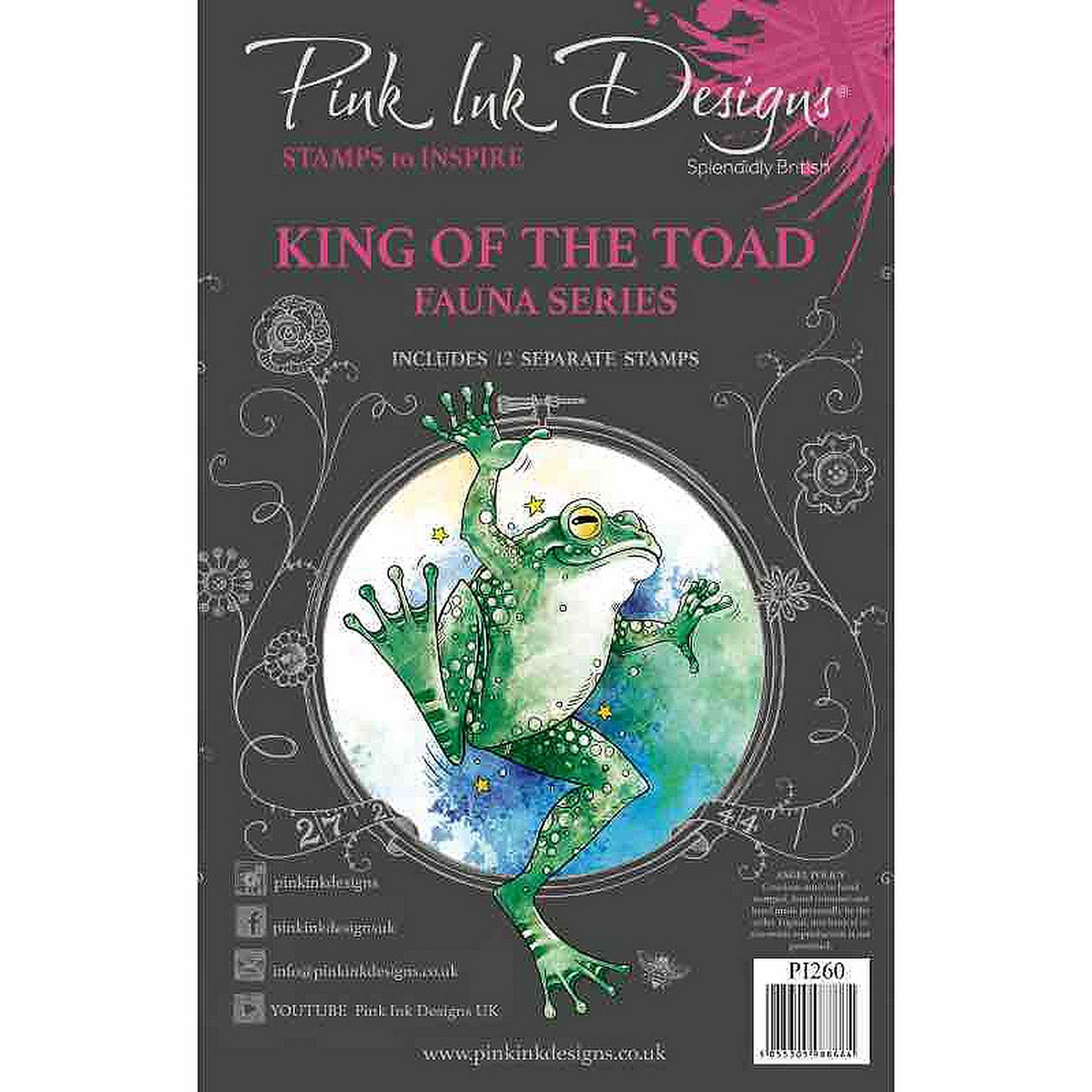 Pink Ink Designs • King Of The Toad 6 in x 8 in Clear Stamp Set