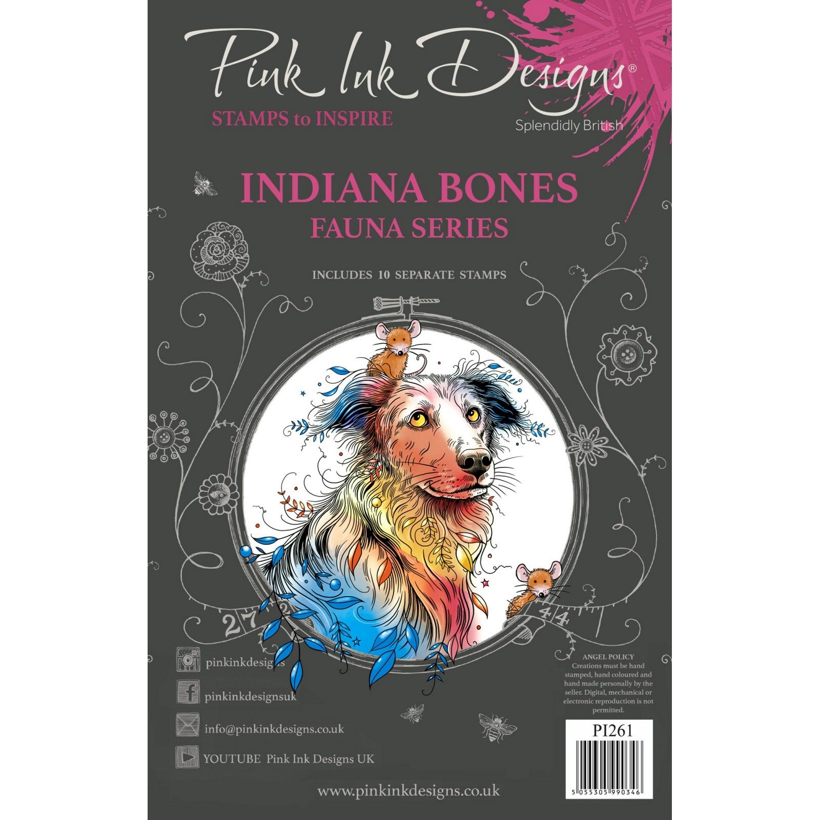 Pink Ink Designs • Indiana Bones 6 in x 8 in Clear Stamp Set