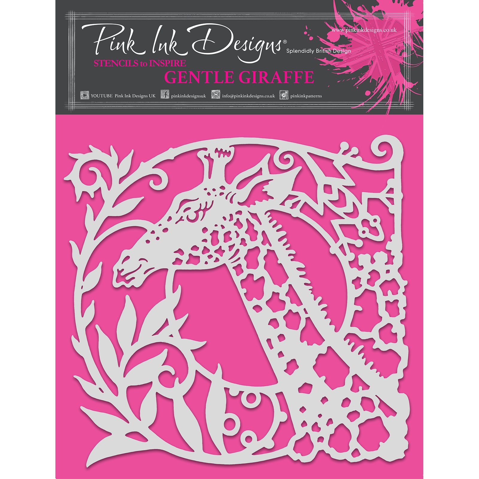 Pink Ink Designs • Stencil Gentle giraffe 20,3x20,3cm