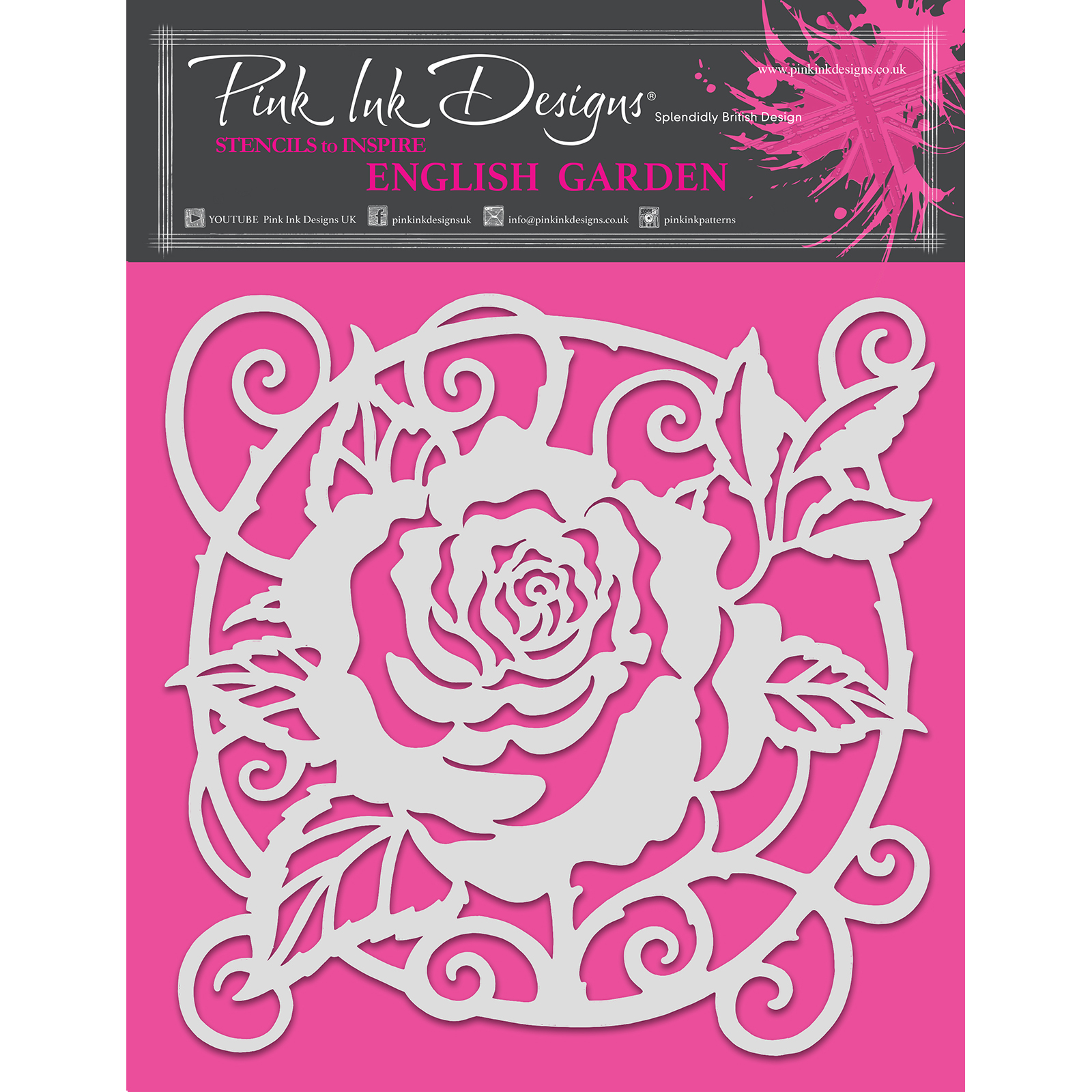 Pink Ink Designs • Stencil English garden 20,3x20,3cm