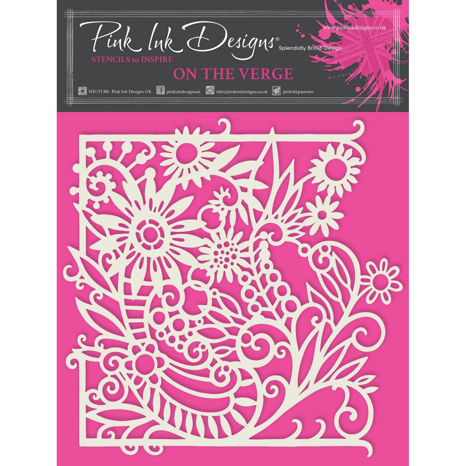 Pink Ink Designs • Stencil On The Verge 17,78x17,78cm