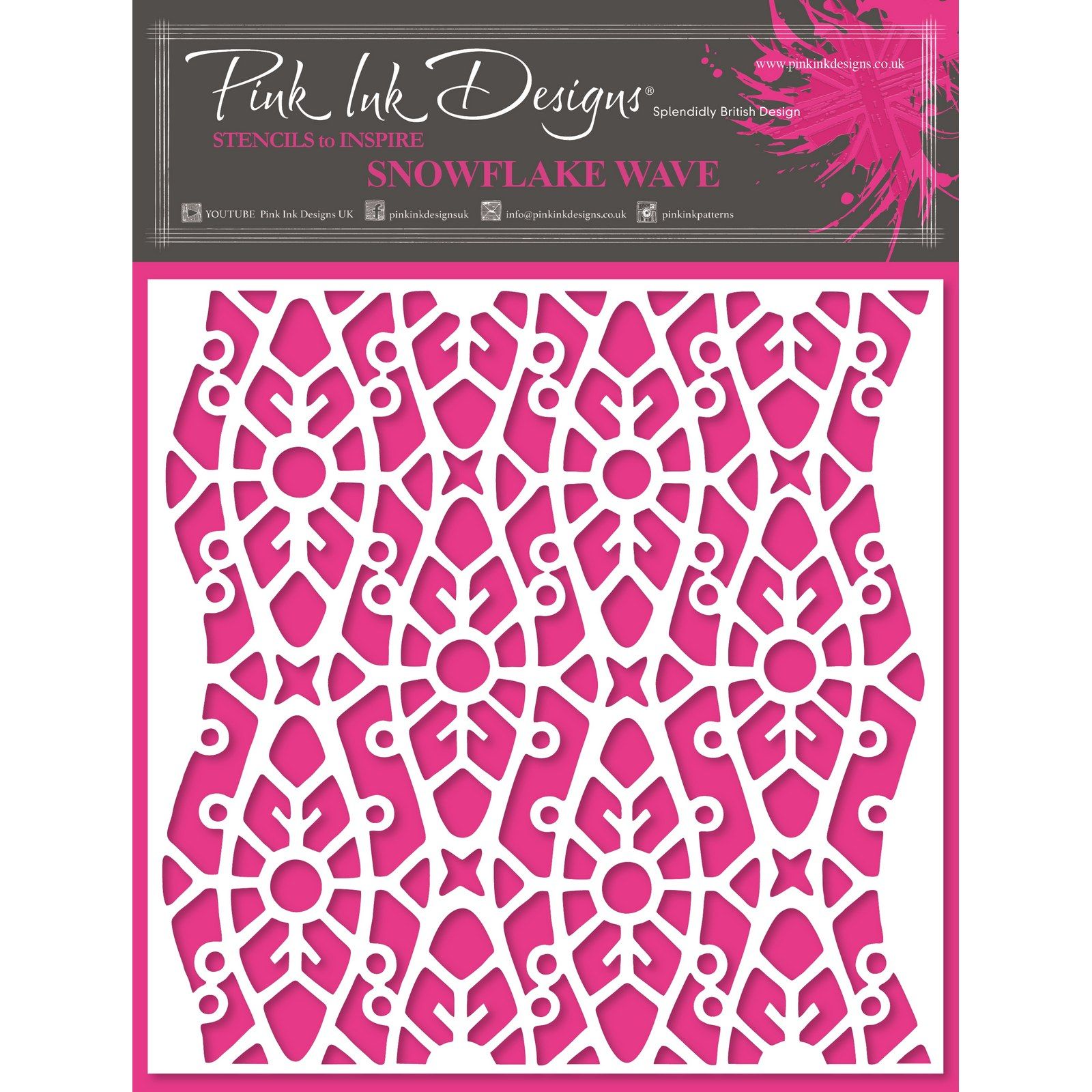 Pink Ink Designs • Stencil Snowflake Wave