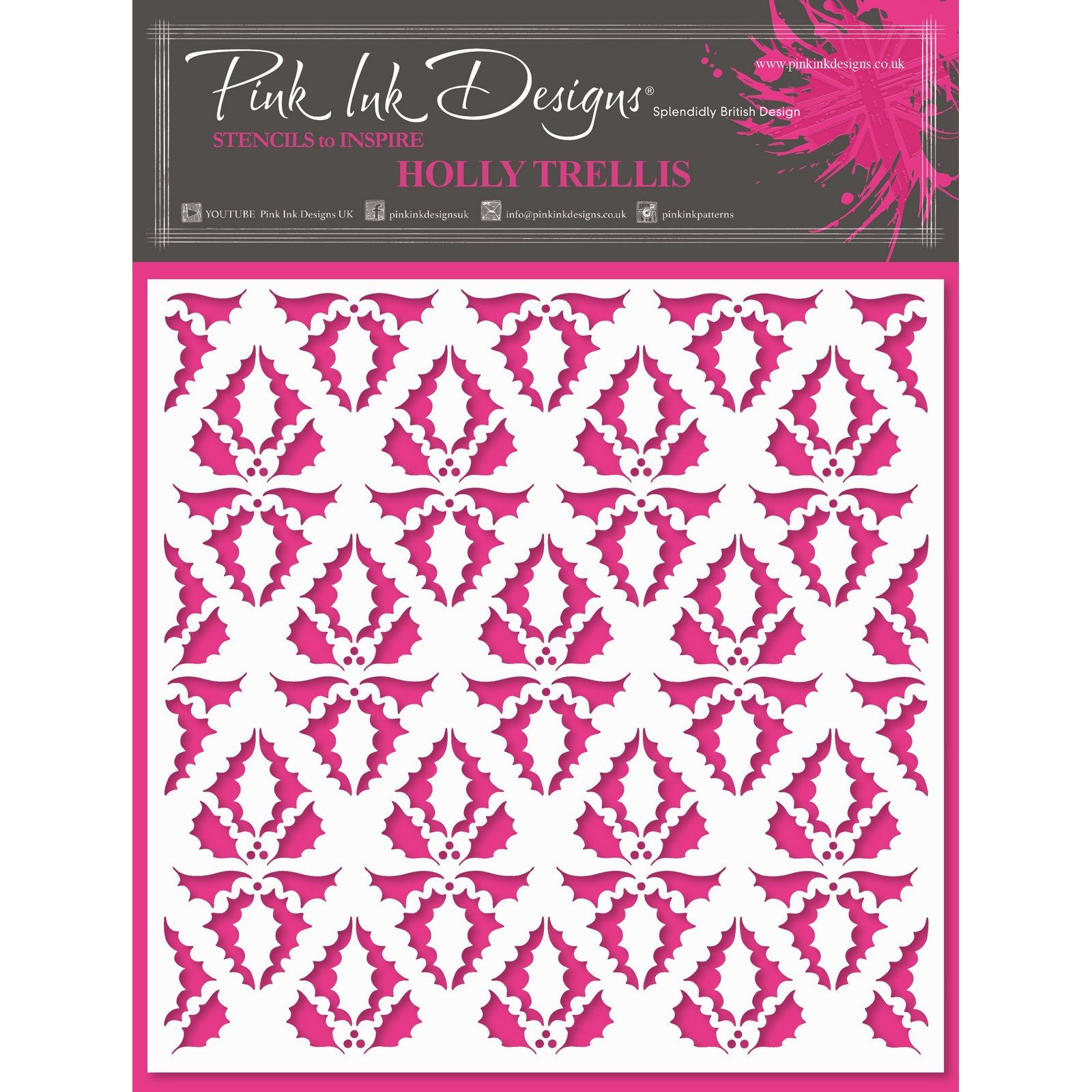 Pink Ink Designs • Stencil Holly Trellis