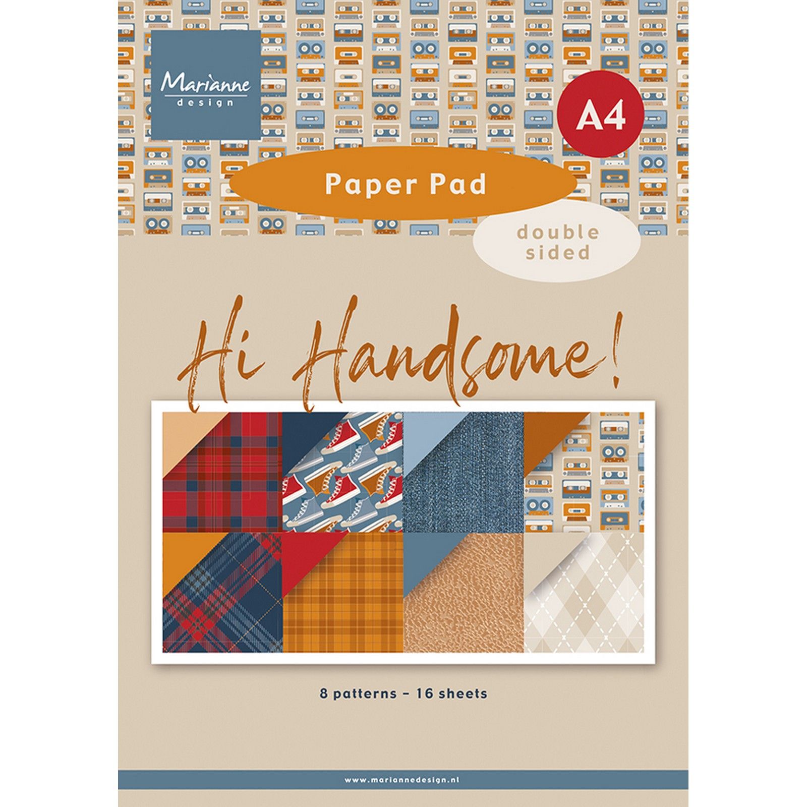 Marianne Design • Paperpad A4 Hi Handsome!