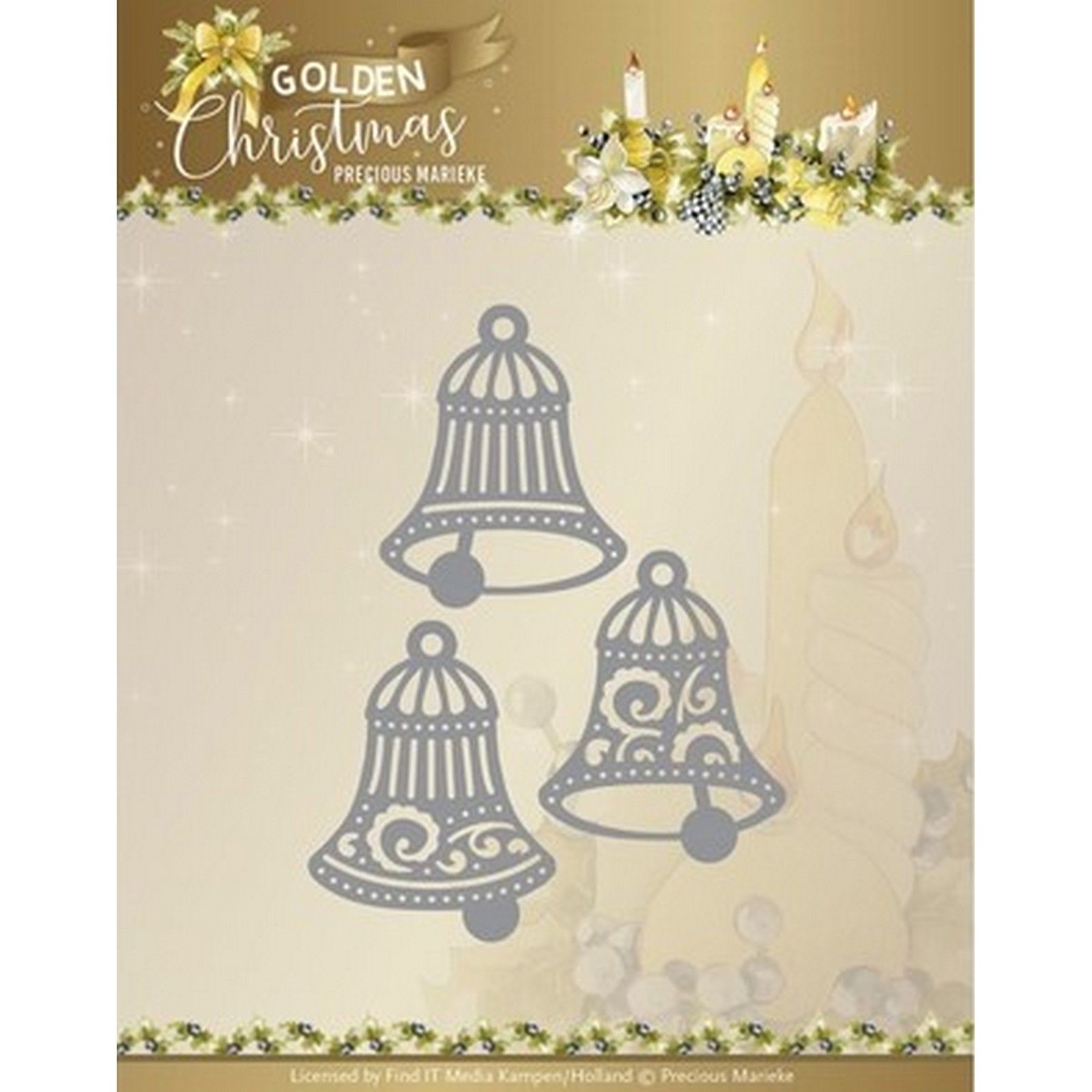 Nellie's Choice • Cutting Dies Precious Marieke, Golden Christmas, Traditional Bells