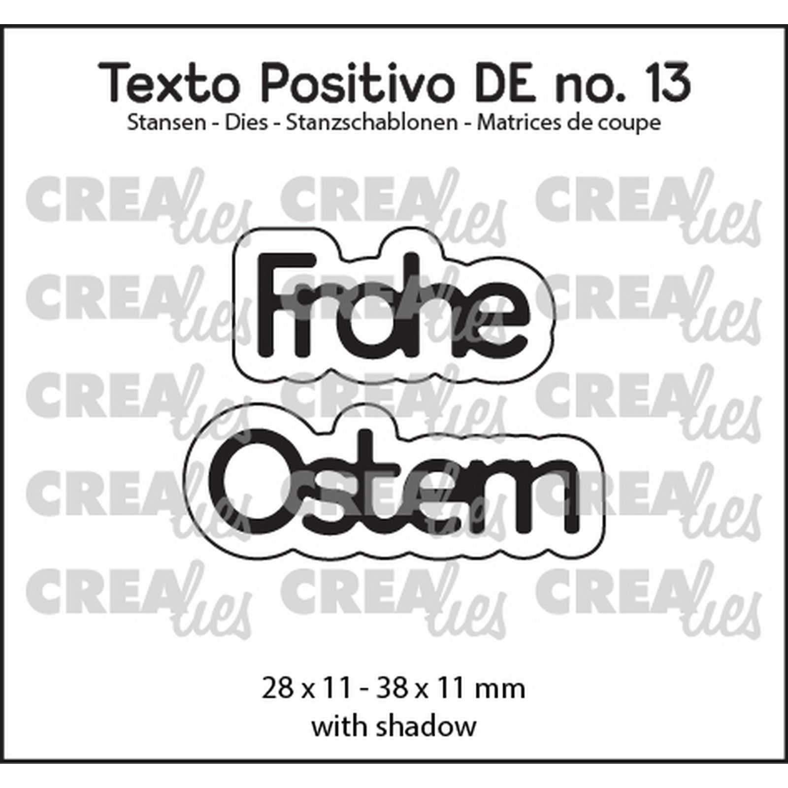 Crealies • Texto Positivo Die Cut Frohe Ostern