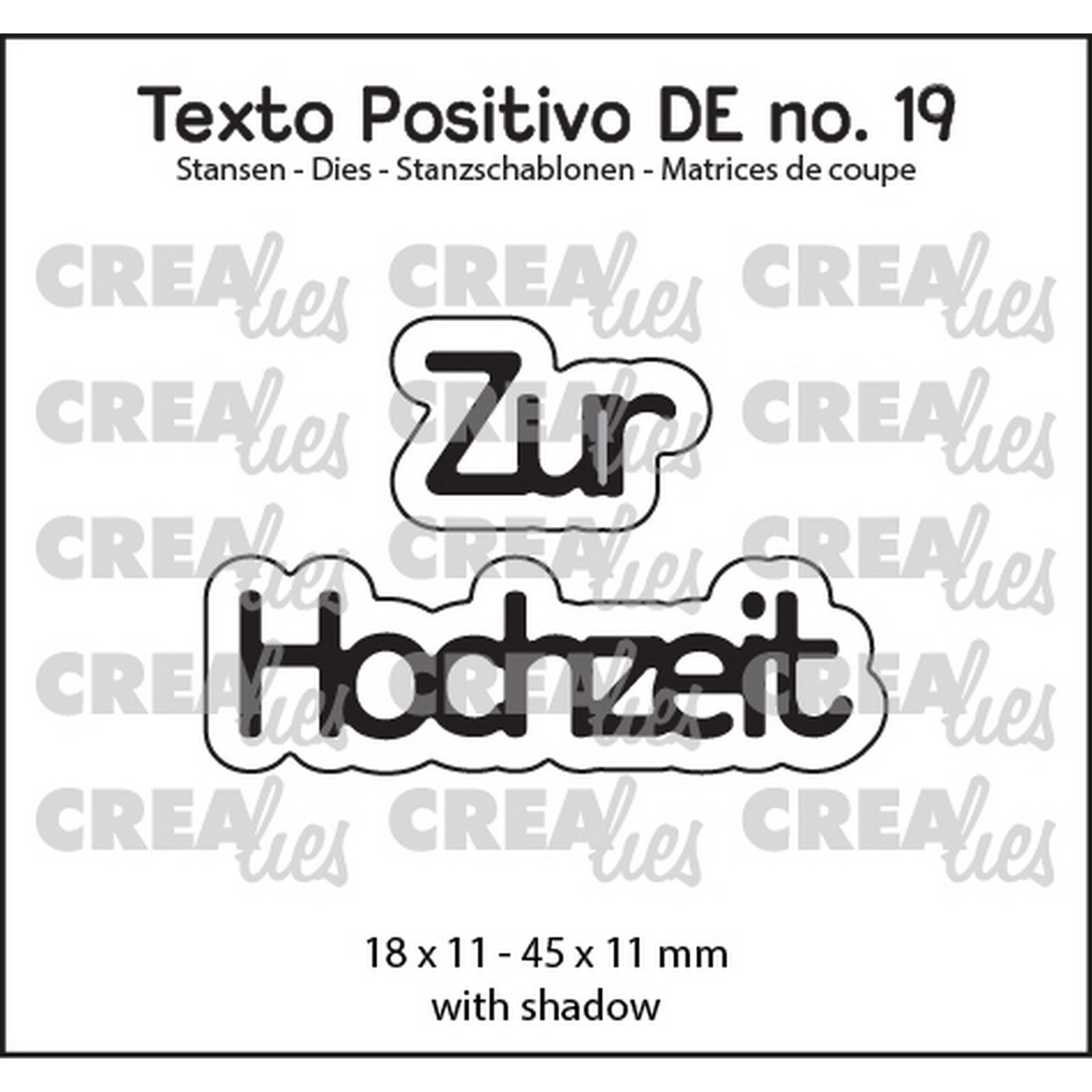 Crealies • Texto Positivo Cutting Die Zur Hochzeit