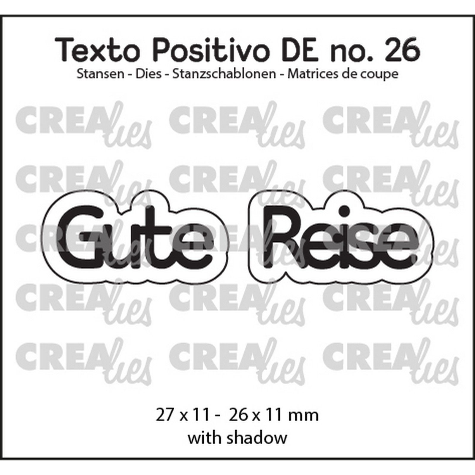 Crealies • Texto Positivo Cutting Die Gute Reise