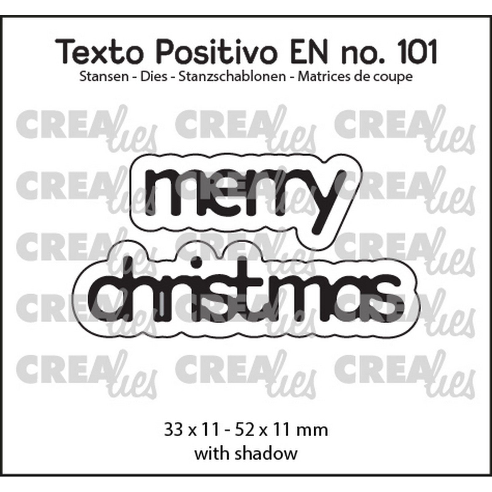 Crealies • Texto Positivo EN Dies Merry Christmas