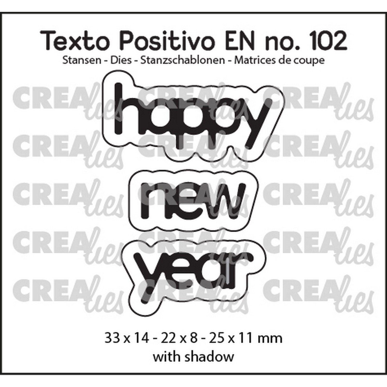 Crealies • Texto Positivo EN Dies Happy New Year