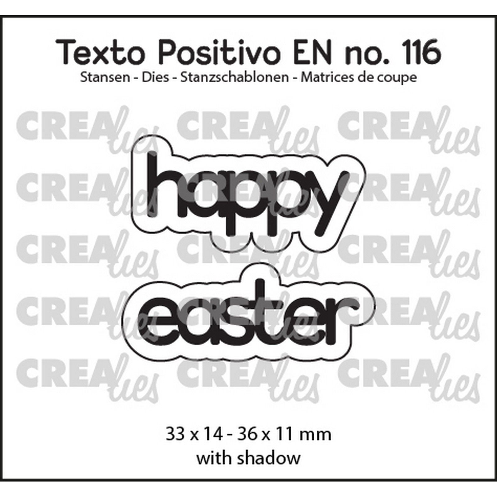 Crealies • Texto Positivo Die Cut Happy Easter