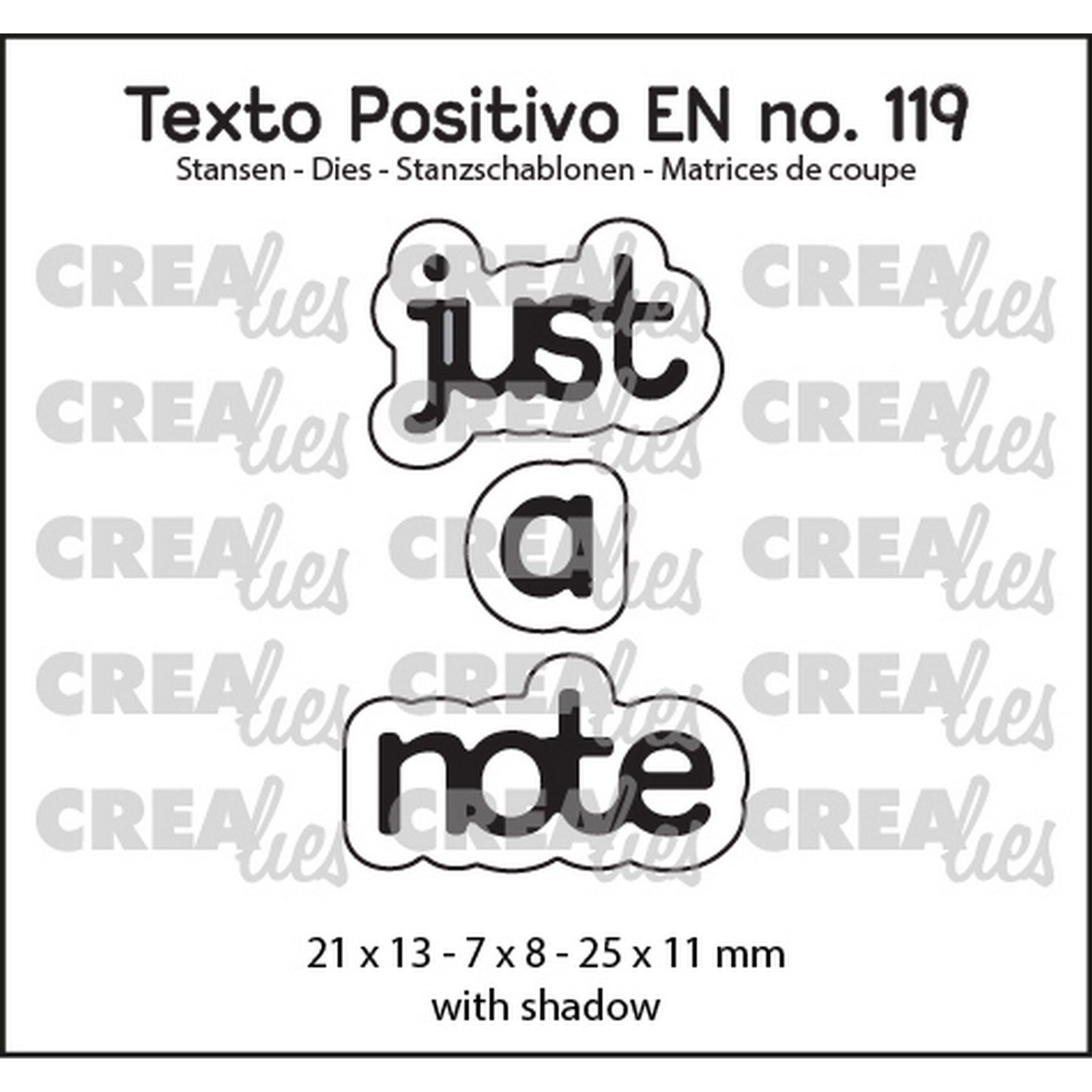 Crealies • Texto Positivo EN Dies Just A Note