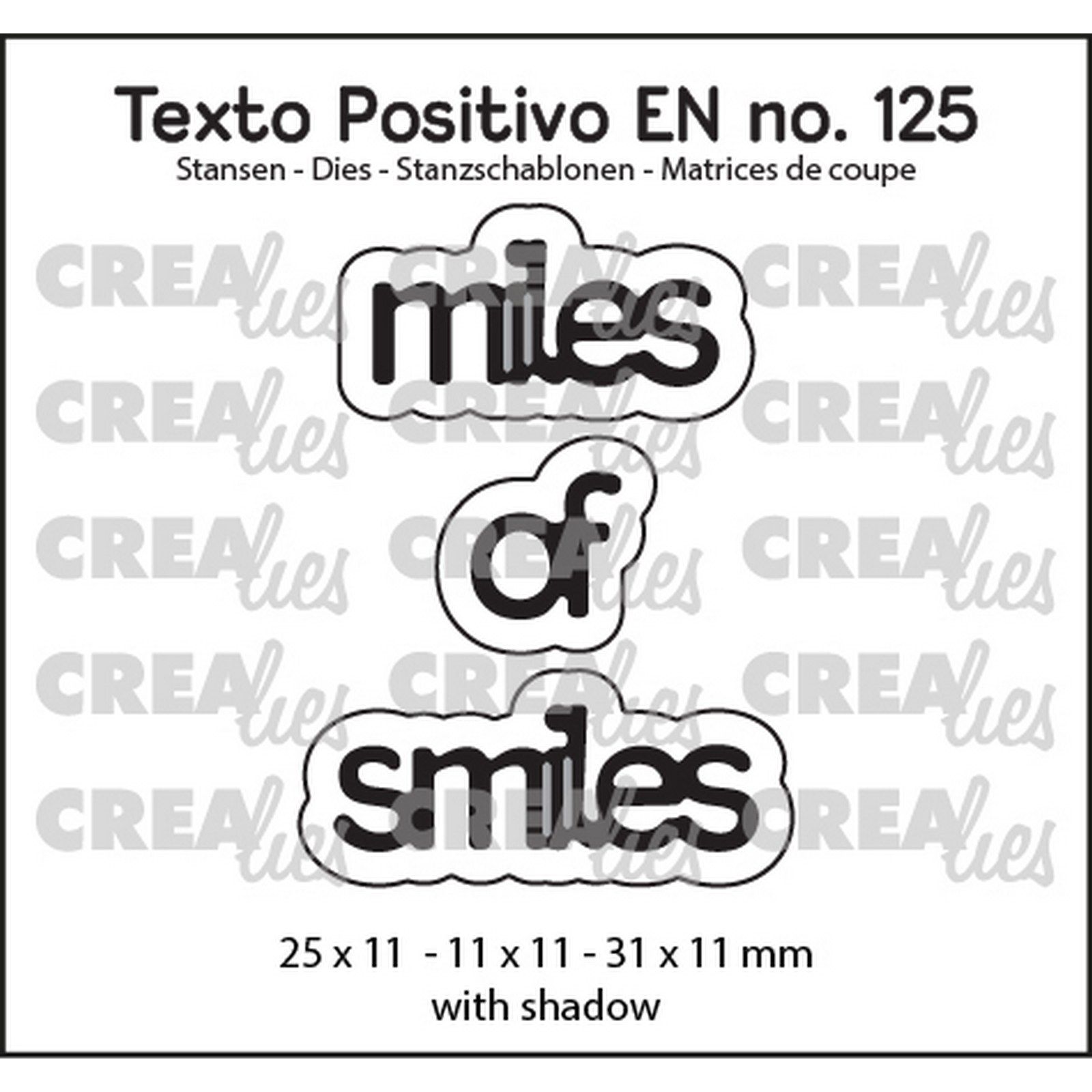 Crealies • Texto Positivo EN Dies Miles Of Smiles