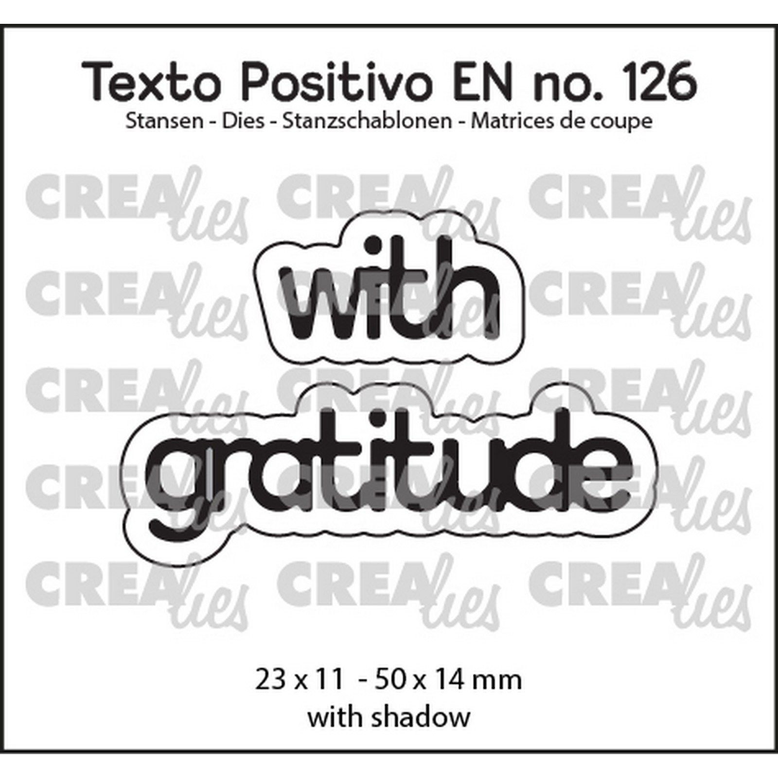 Crealies • Texto Positivo EN Dies With Gratitude