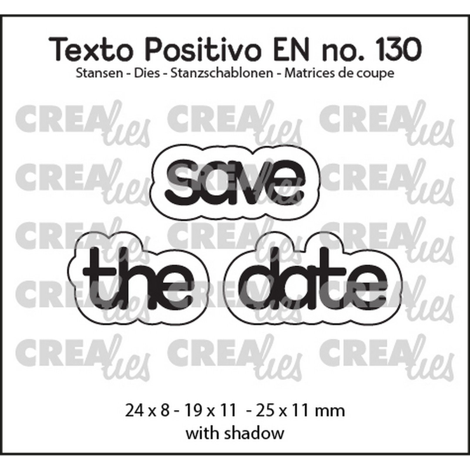 Crealies • Texto Positivo Cutting Die Save The Date