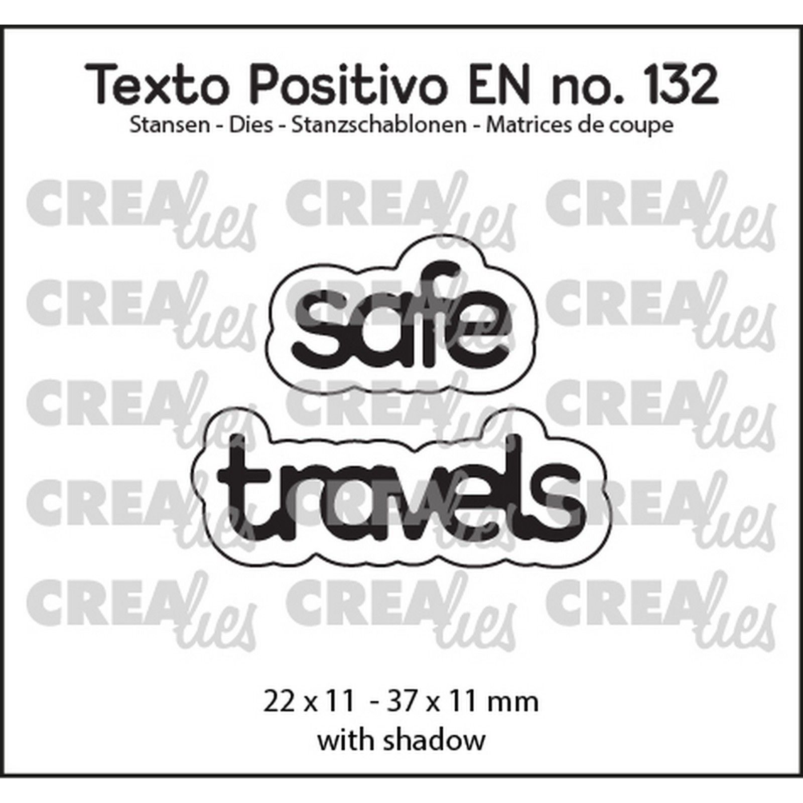 Crealies • Texto Positivo Cutting Die Safe Travels