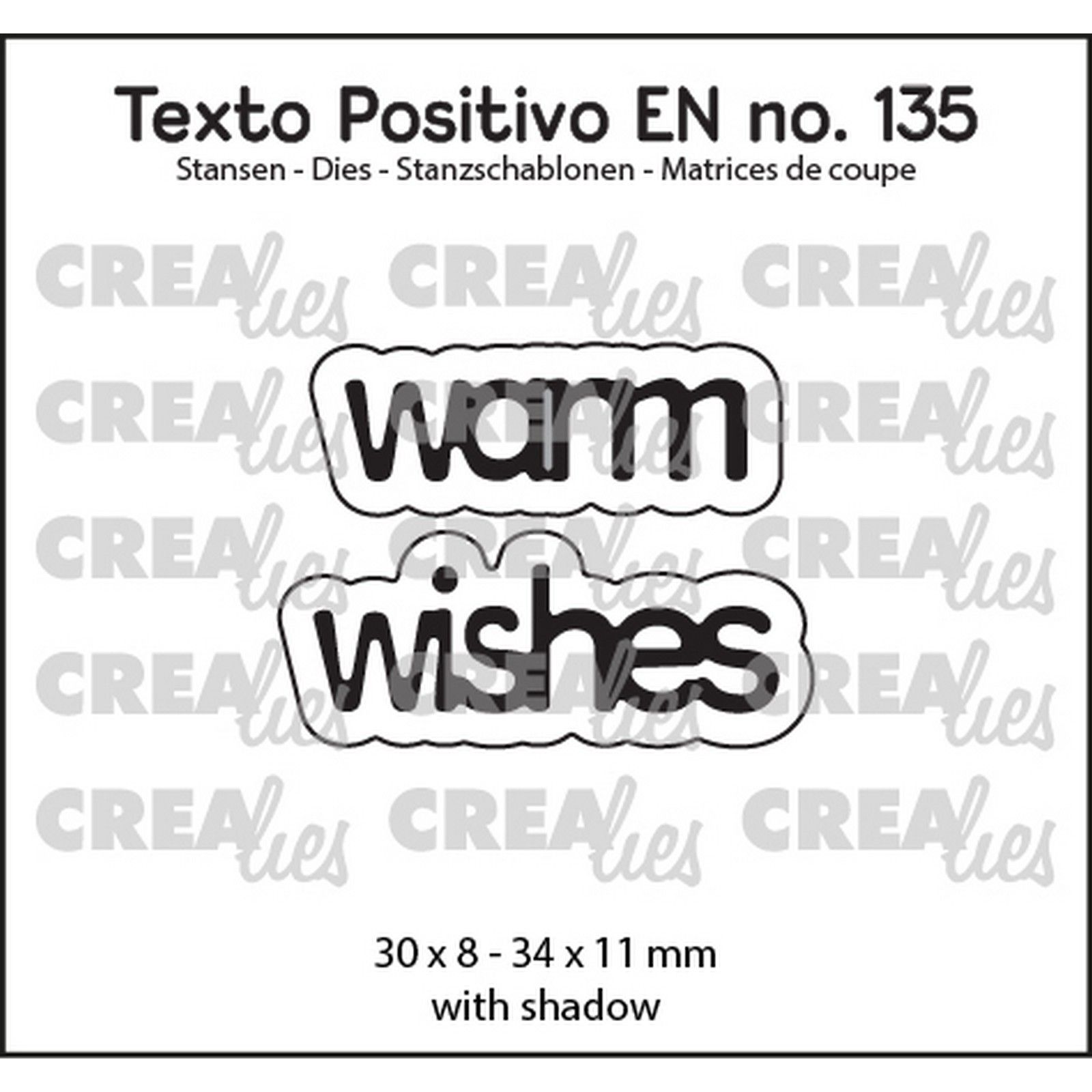 Crealies • Texto Positivo Cutting Die Warm Wishes