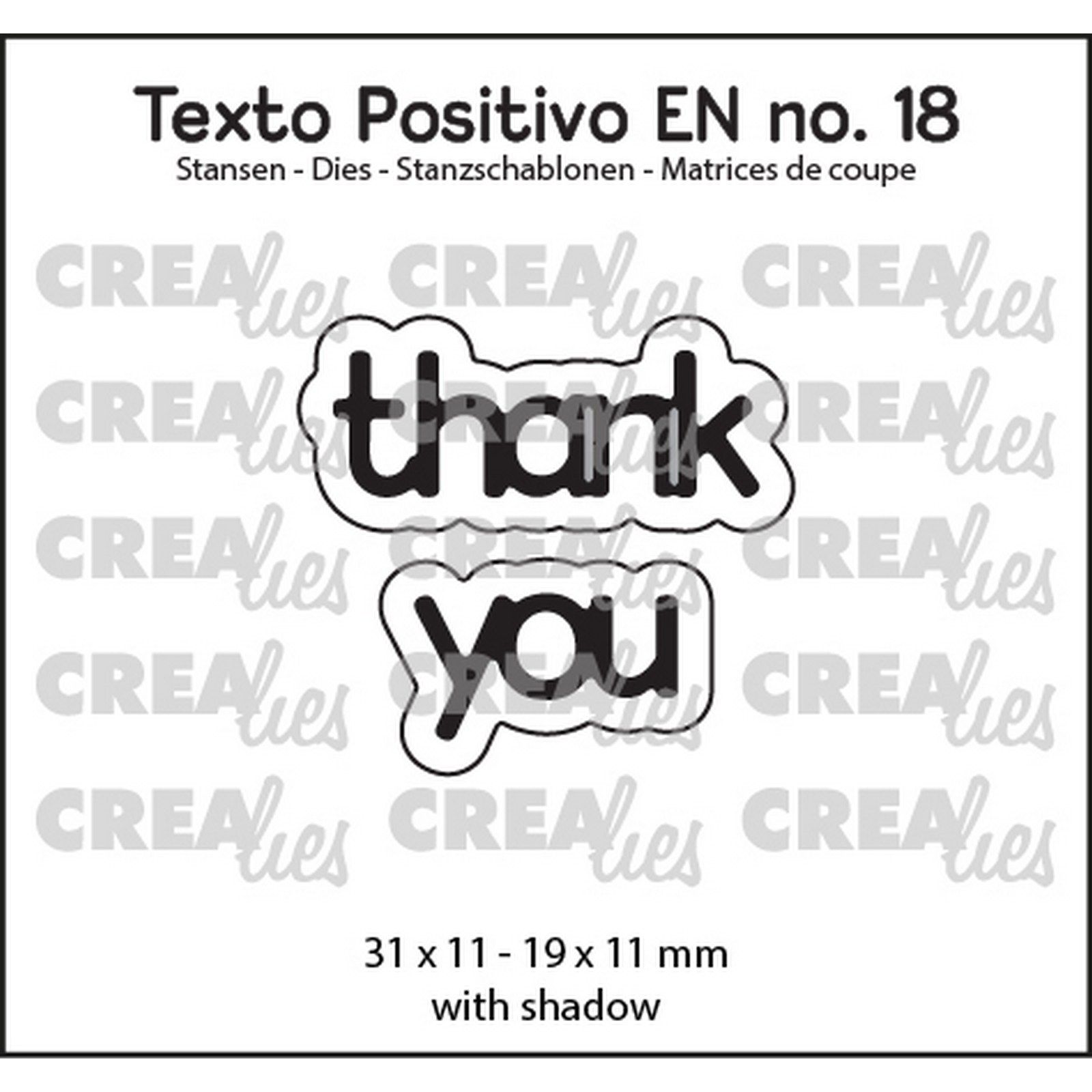 Crealies • Texto Positivo EN Dies Thank You