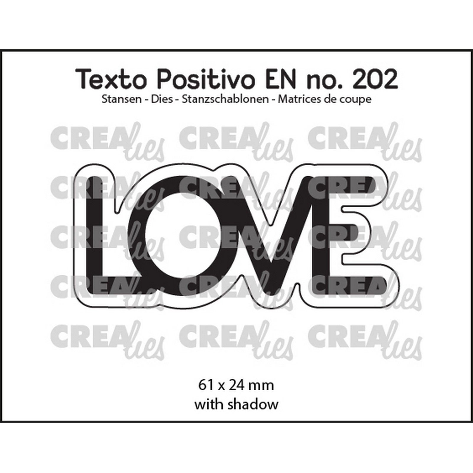 Crealies • Texto Positivo Cutting Die Love  