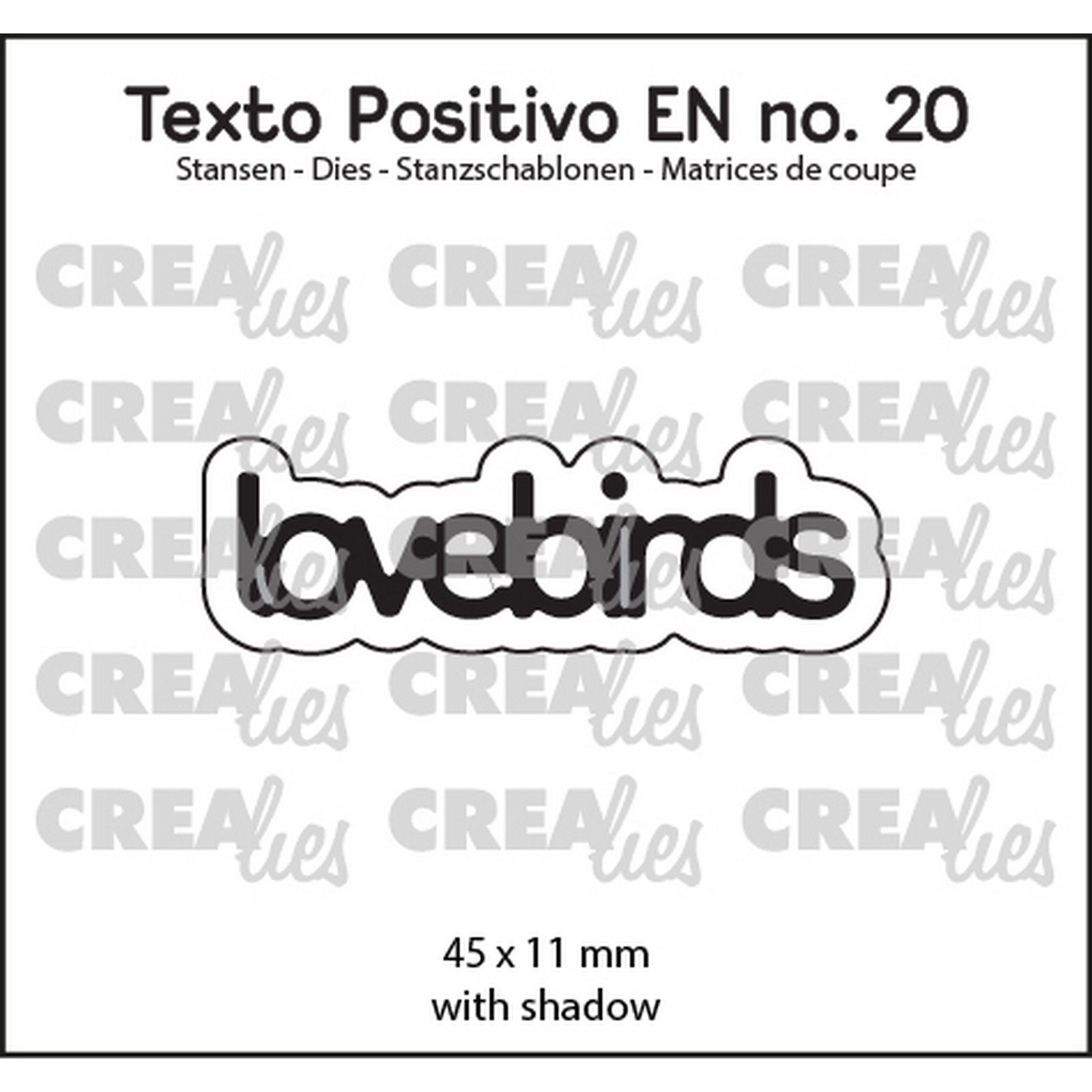 Crealies • Texto Positivo Cutting Die Lovebirds