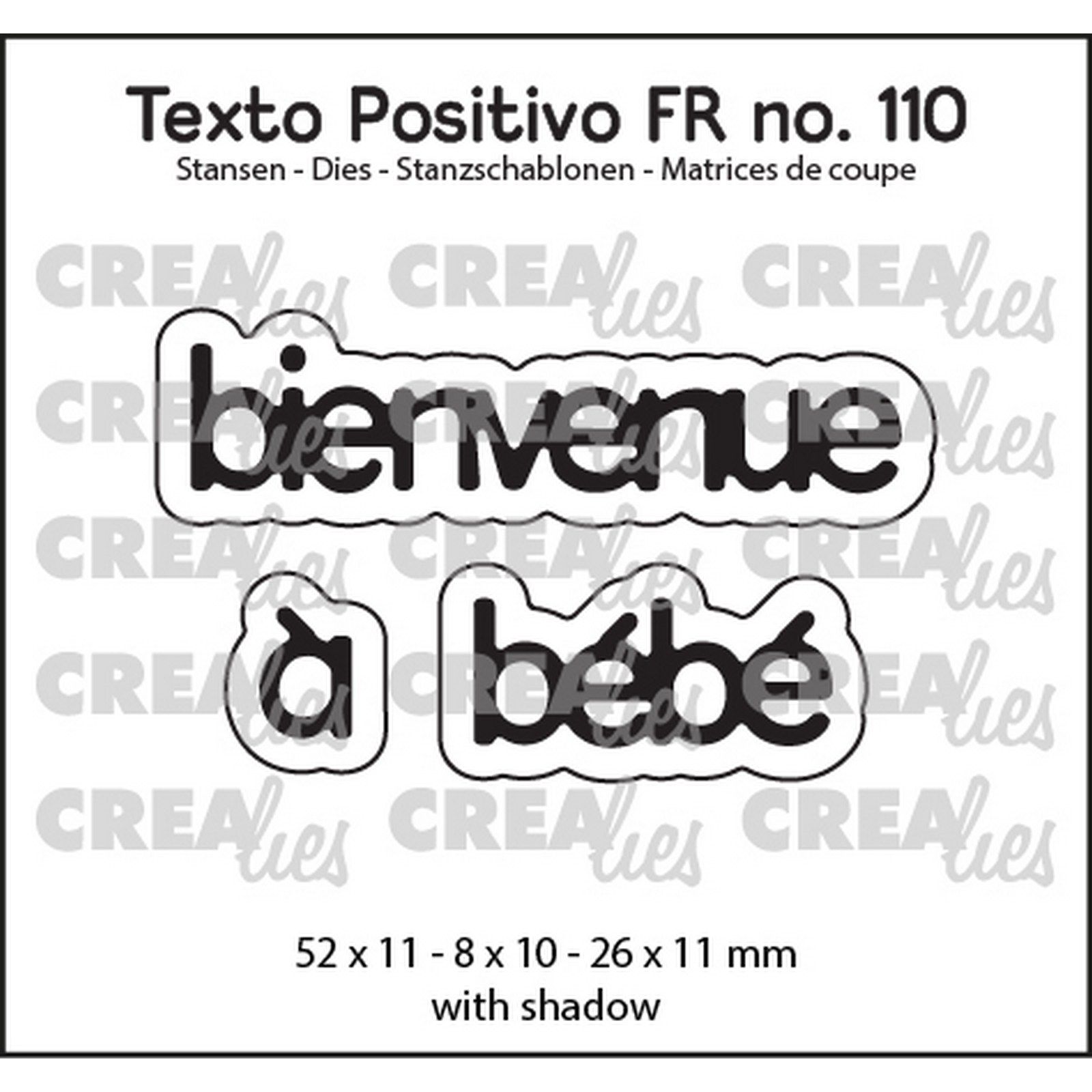 Crealies • Texto Positivo FR Dies Bienvenue À Bébé