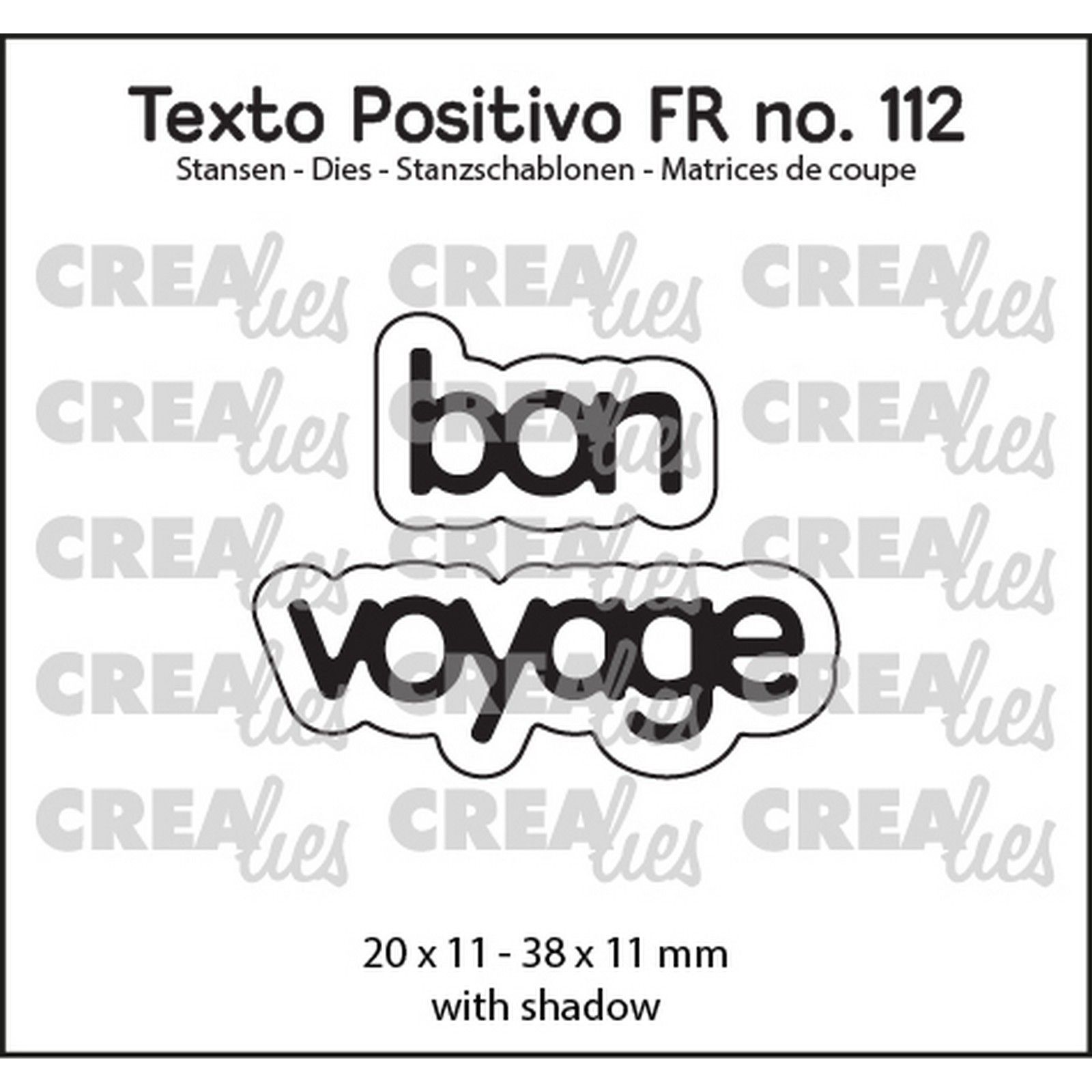 Crealies • Texto Positivo Cutting Die Bon Voyage