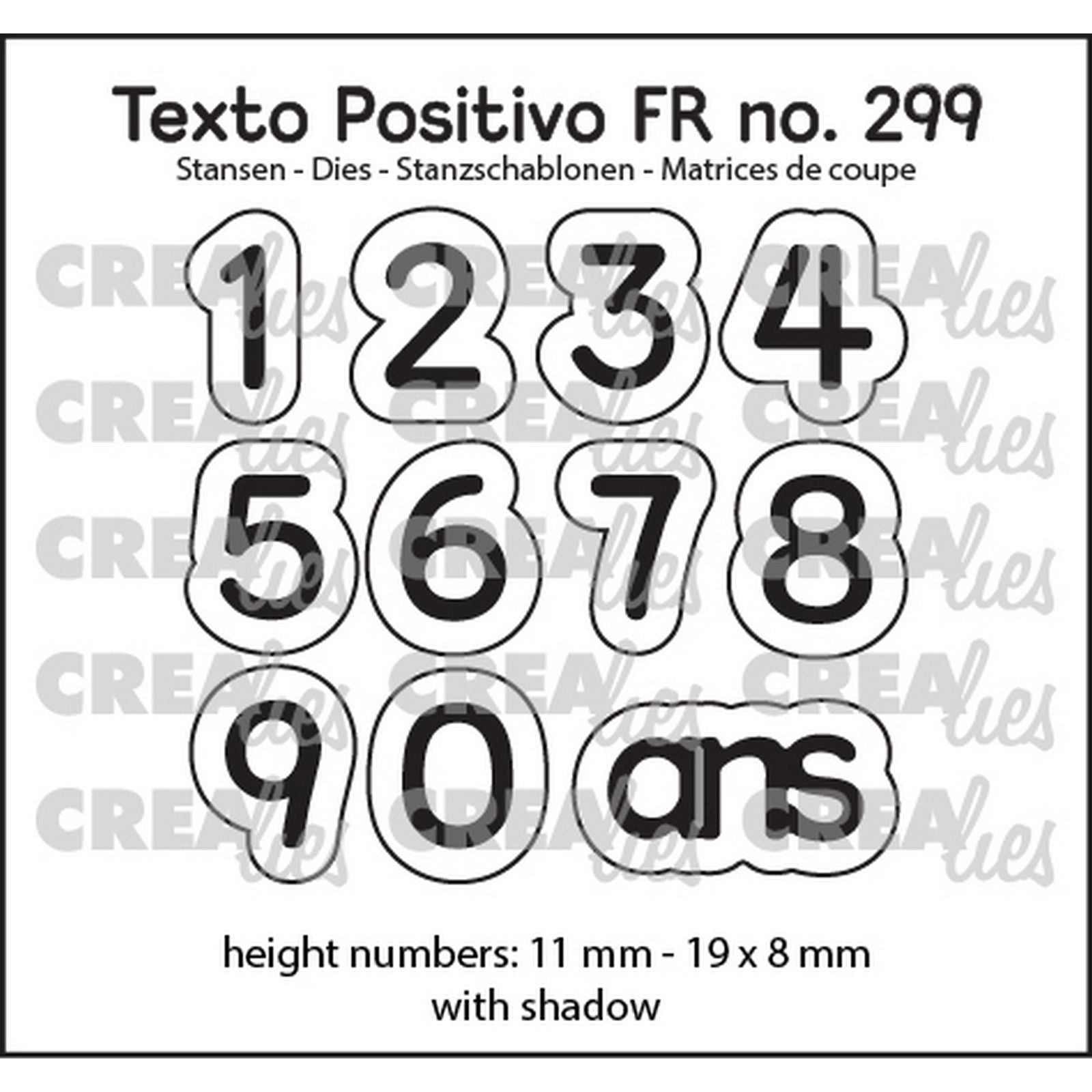 Crealies • Texto Positivo Cutting Die 1,2,3 Ans