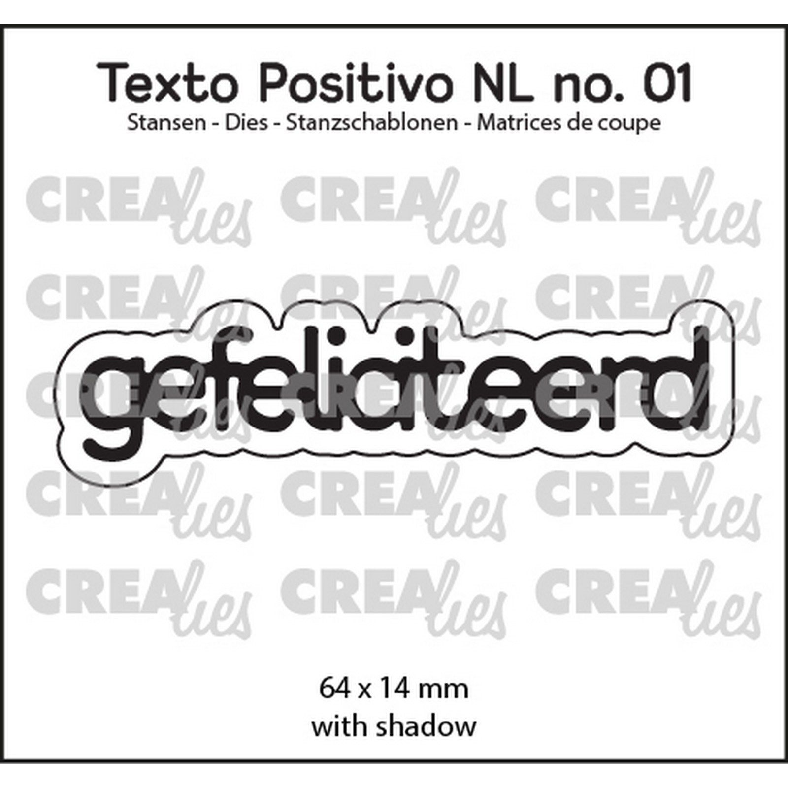 Crealies • Texto Positivo NL Dies Gefeliciteerd