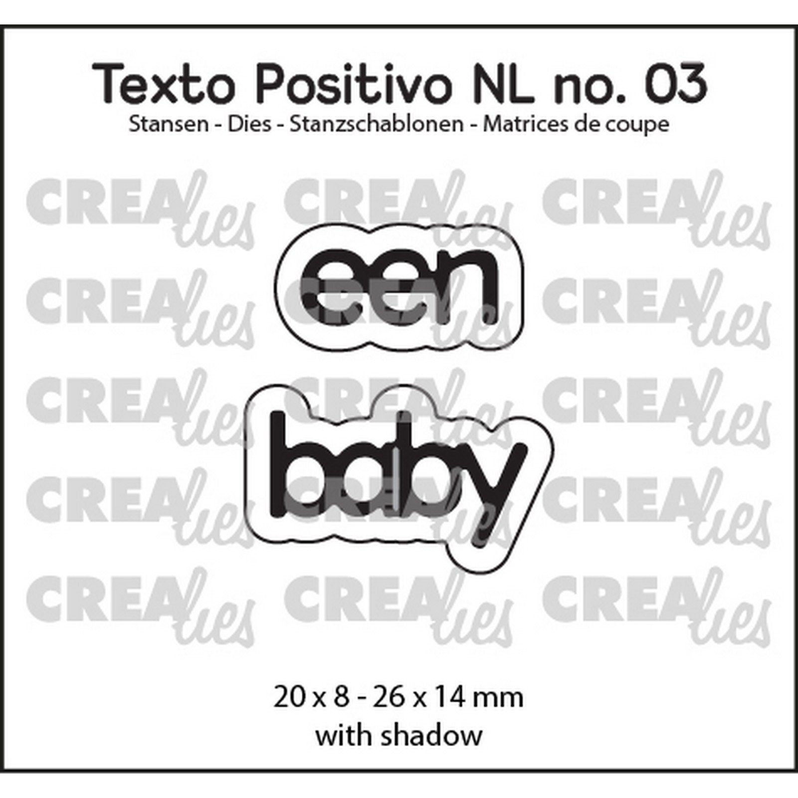 Crealies • Texto Positivo NL Dies Een Baby