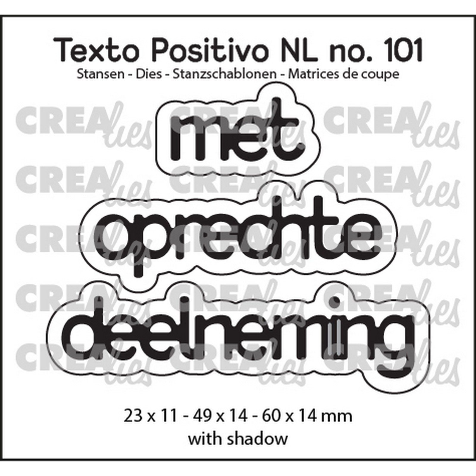 Crealies • Texto Positivo NL Dies Met Oprechte Deelneming