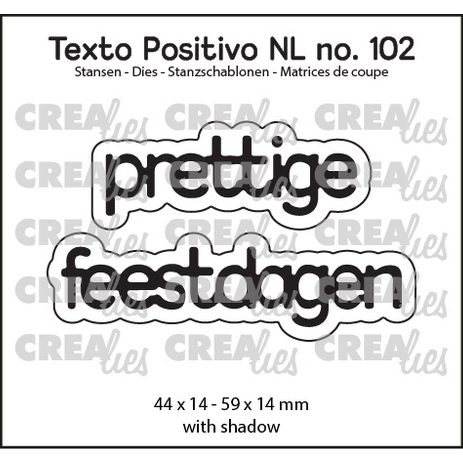 Crealies • Texto Positivo NL Dies Prettige Feestdagen