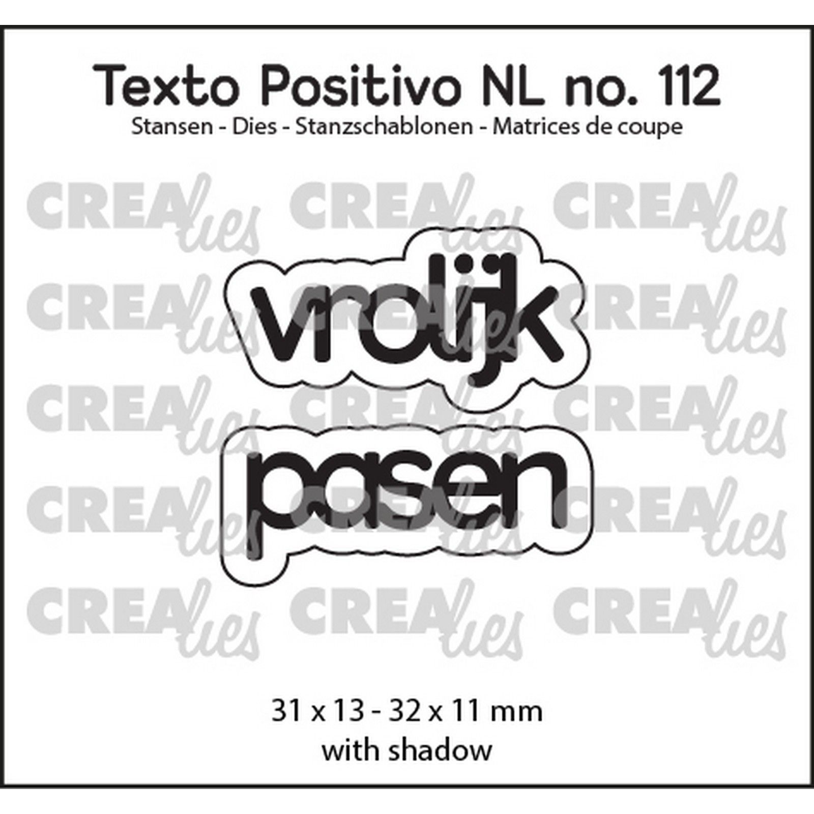 Crealies • Texto Positivo Die Cut Vrolijk Pasen