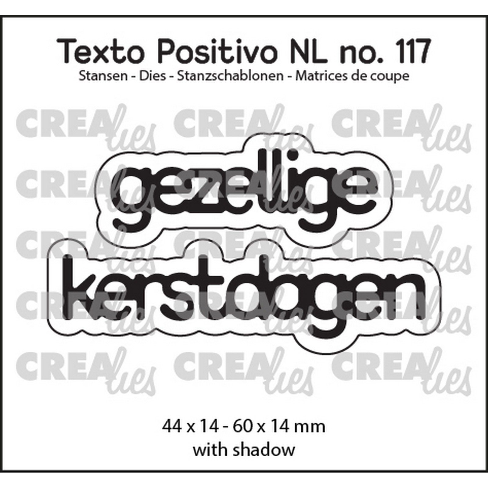 Crealies • Texto Positivo NL Dies Gezellige Kerstdagen