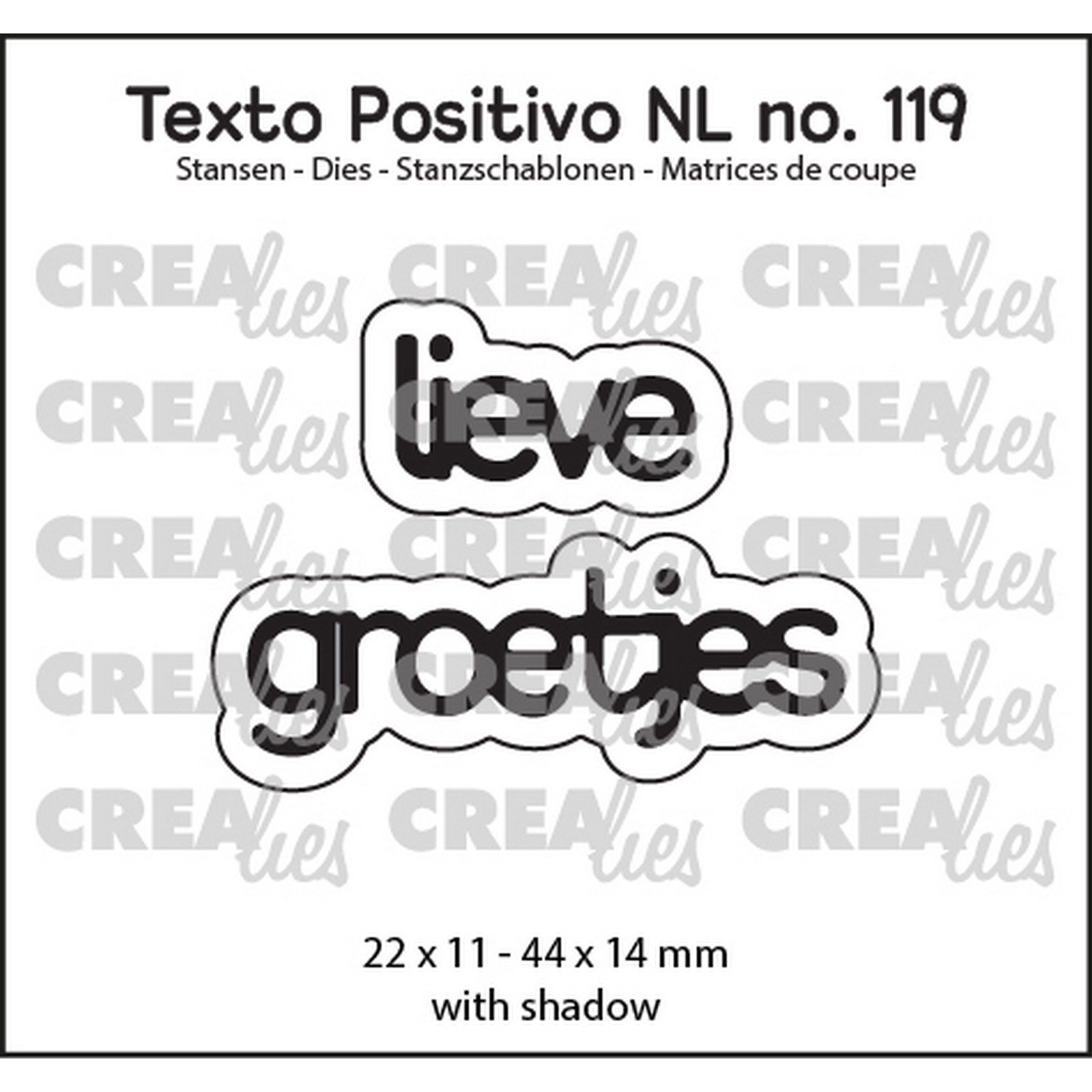 Crealies • Texto Positivo NL Dies Lieve Groetjes