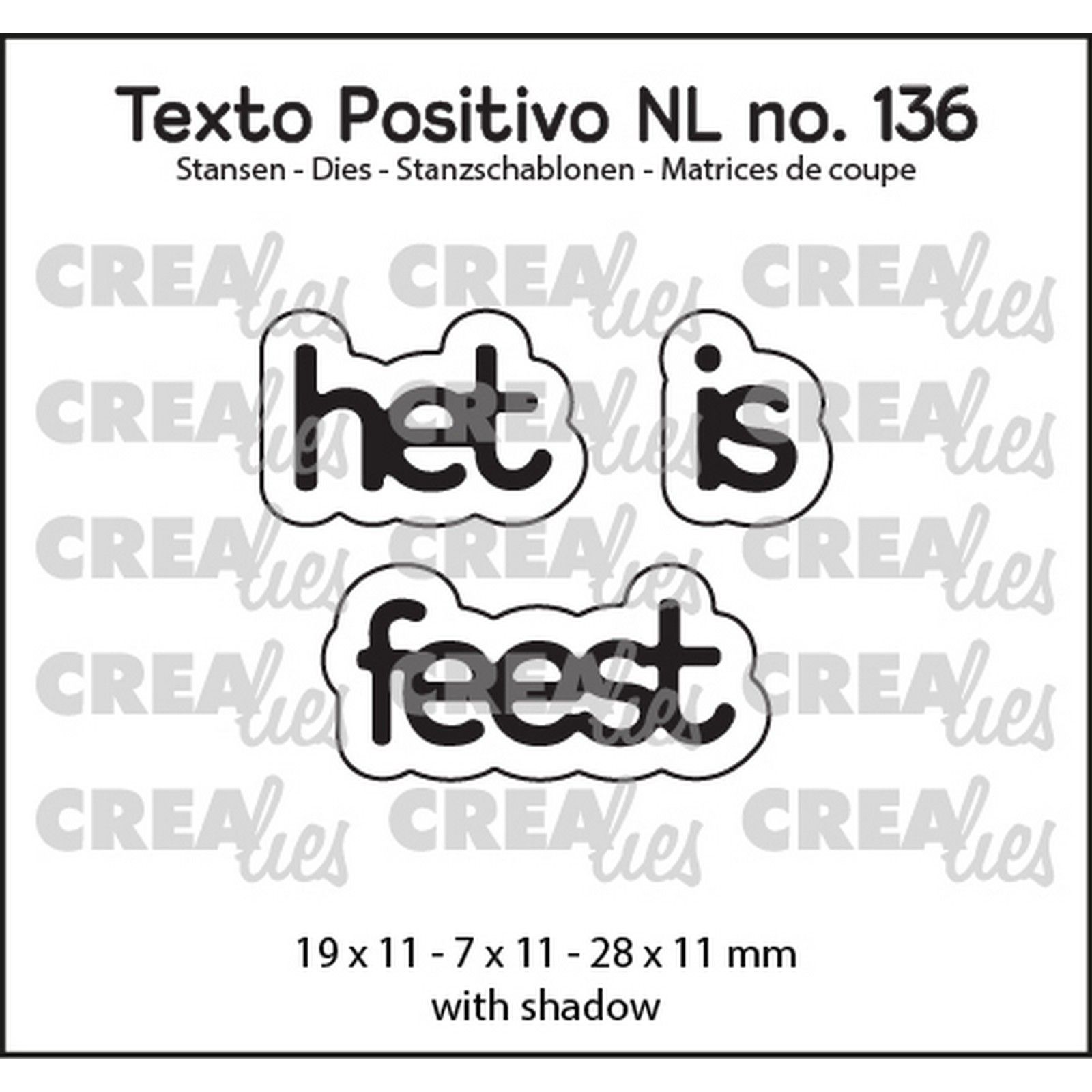 Crealies • Texto Positivo Cutting Die Het Is Feest