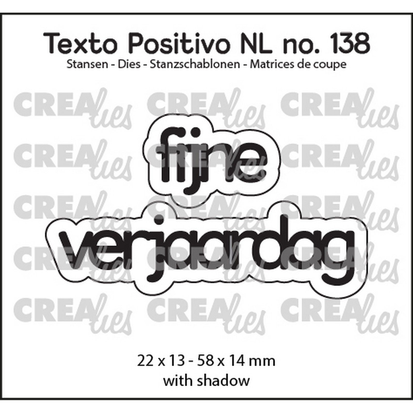 Crealies • Texto Positivo fijne verjaardag